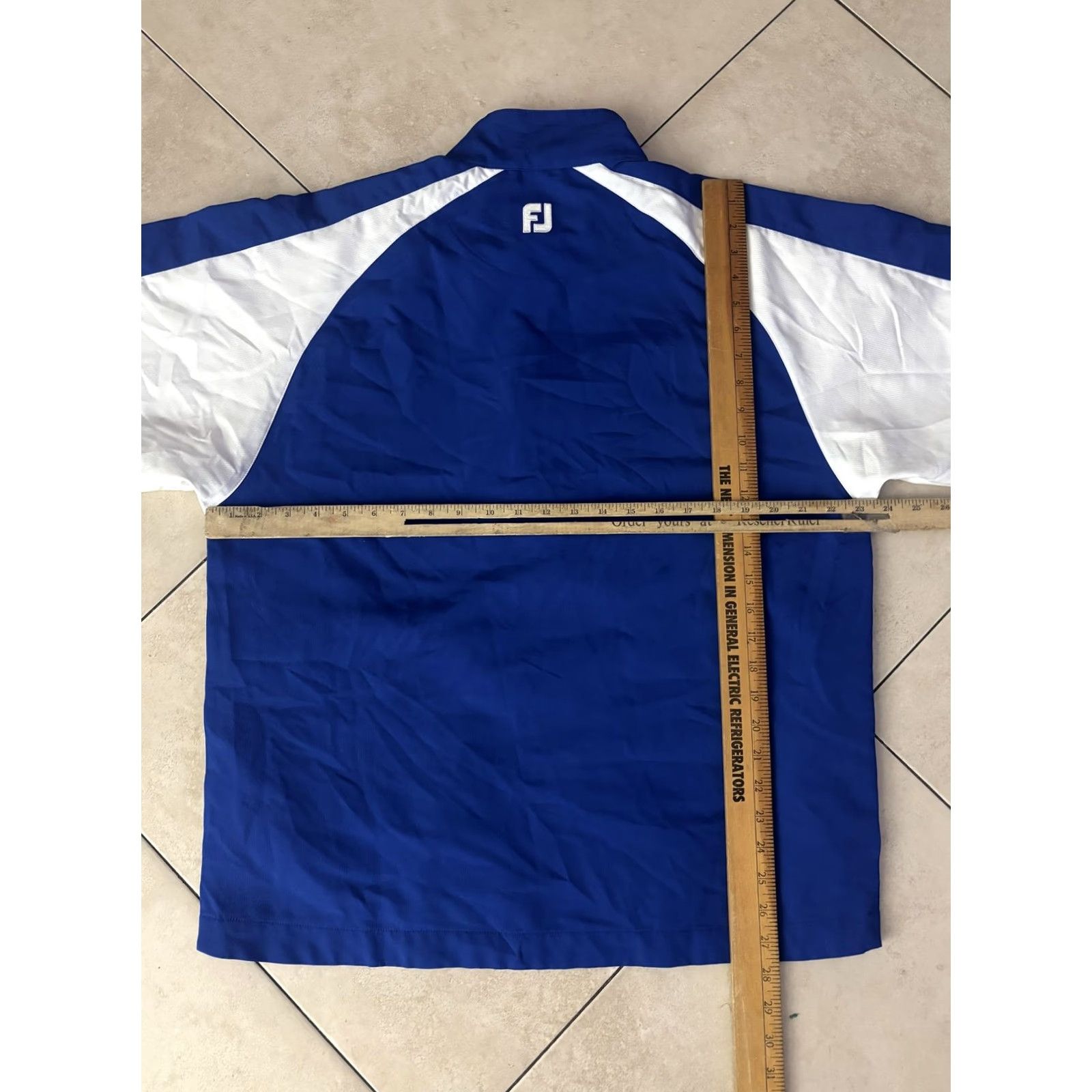 Footjoy FootJoy Jacket Mens Large Blue White Short Sleeve Half Zip Golf Pullover Shell Size US L / EU 52-54 / 3 - 5 Thumbnail