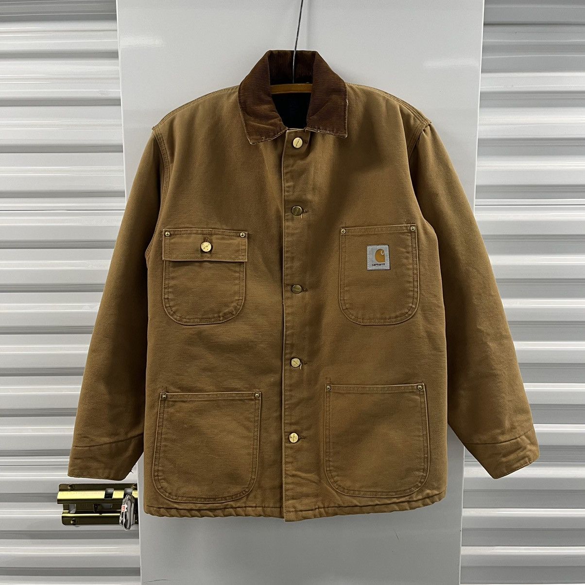 image of Carhartt Wip Vintage Carhatt Blanket Lined Chore Jacket in Duck Brown, Men's (Size Large)