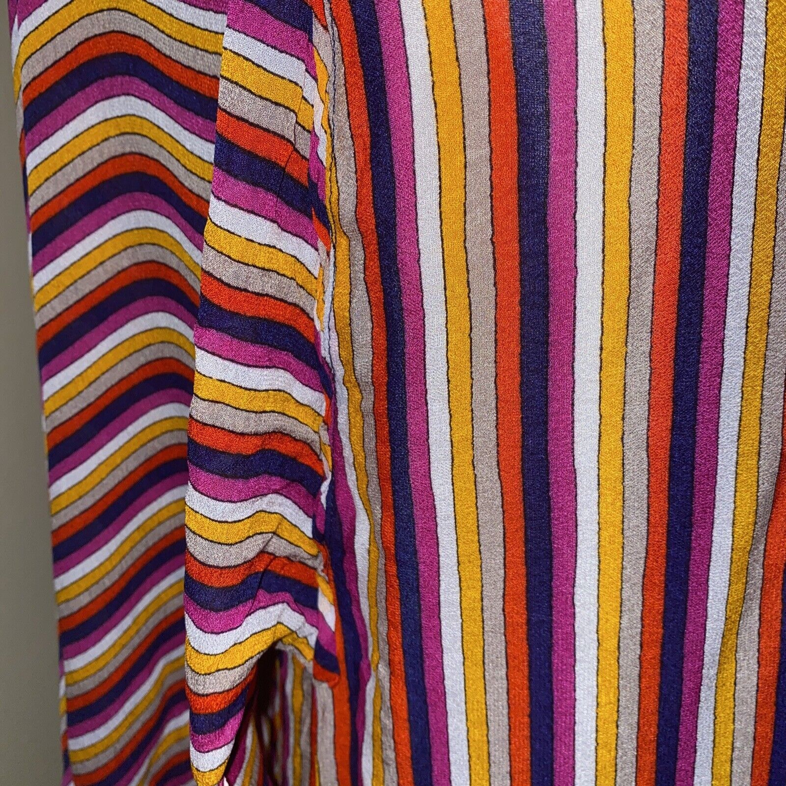 Trina Turk Trina Turk Rainbow Striped Blouse Size XS Flowy Long Sleeve Size XS / US 0-2 / IT 36-38 - 3 Thumbnail