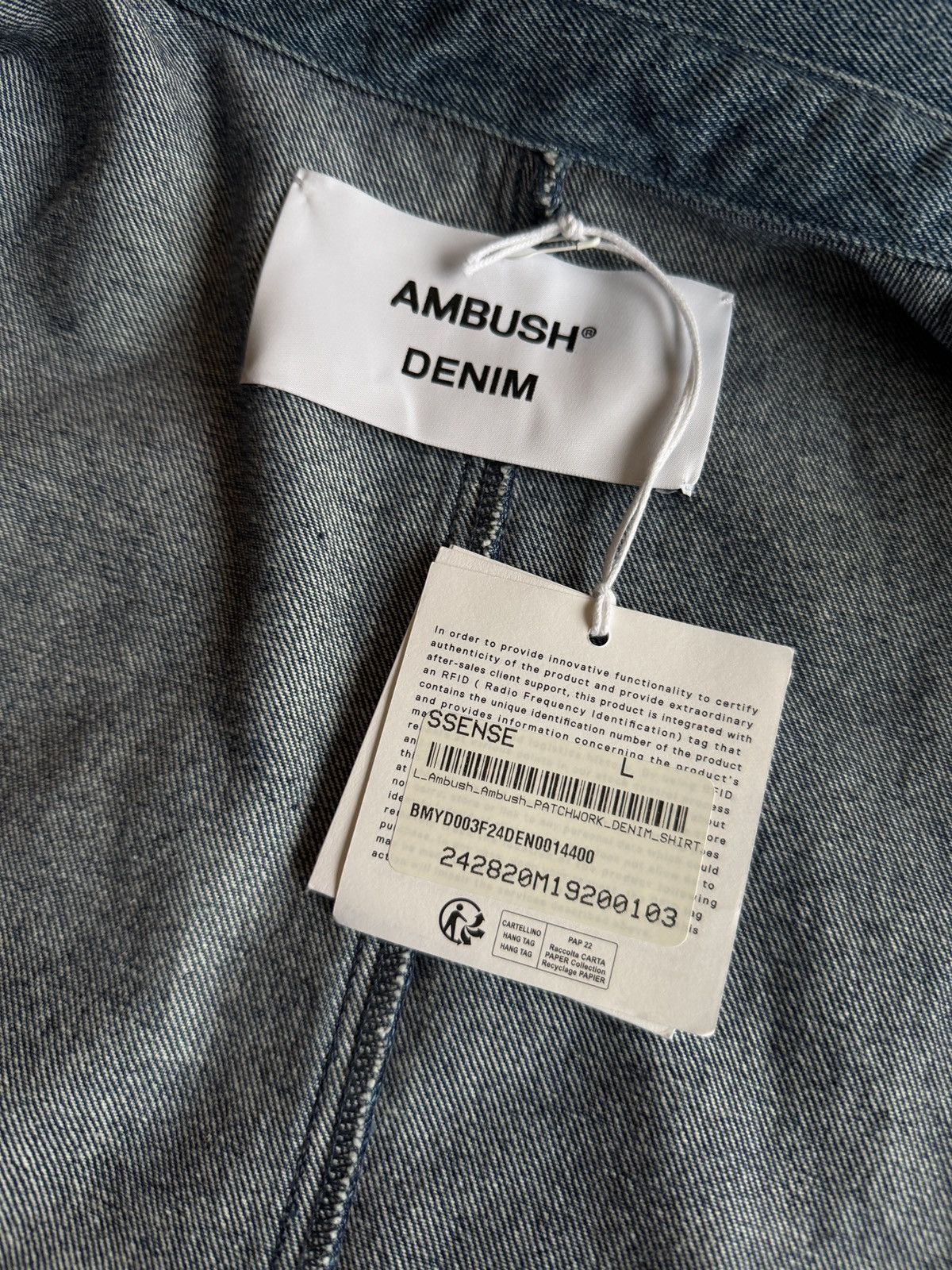 Ambush Design Indigo patchwork denim shirt Size US L / EU 52-54 / 3 - 4 Thumbnail