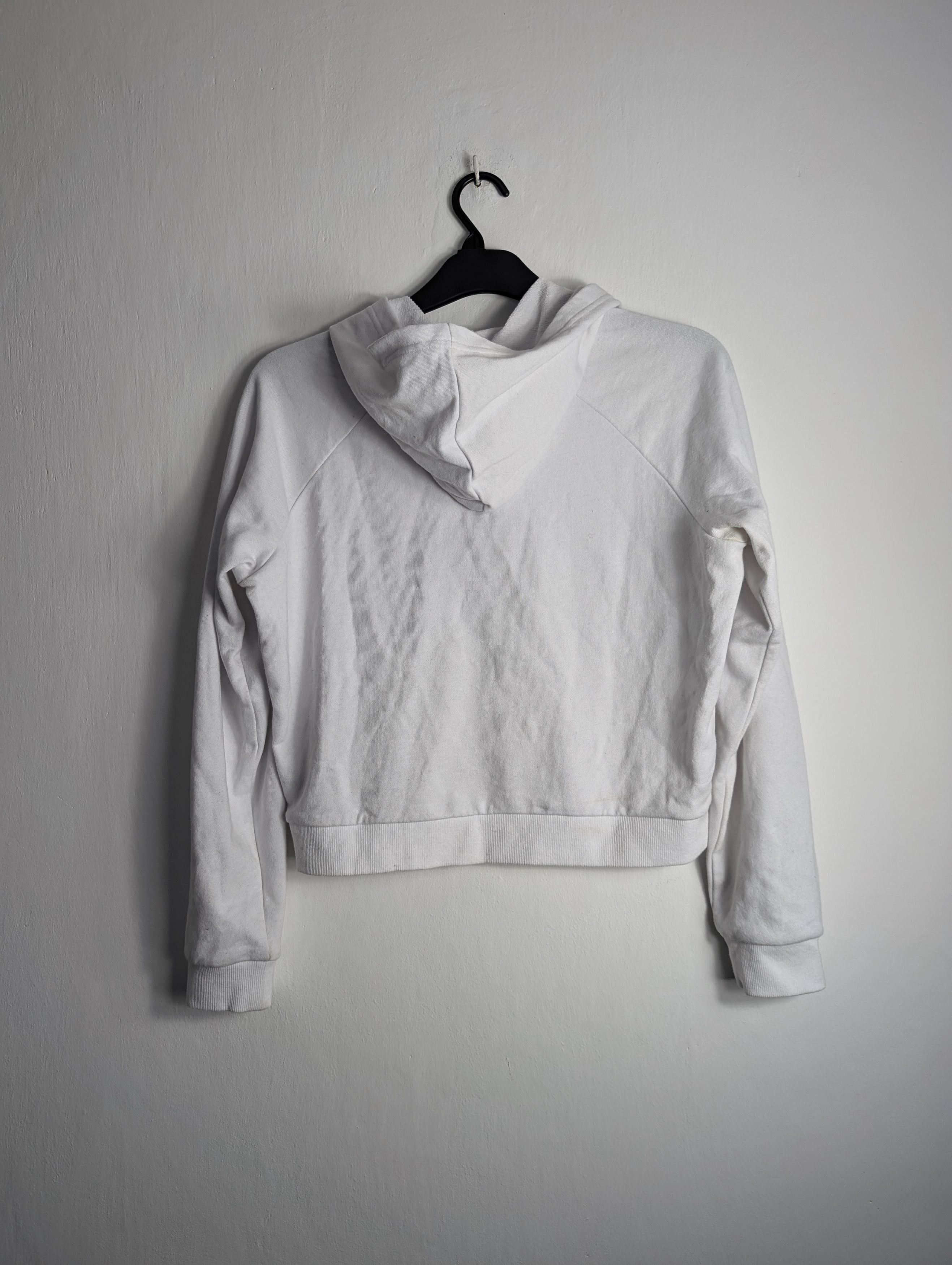 Guess White Guess Crop Hoodie Size L / US 10 / IT 46 - 3 Thumbnail