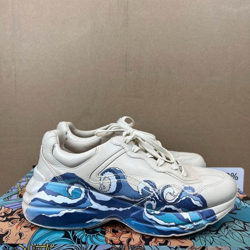 Gucci Gucci Rhyton Wave Printed Low-Top Sneakers - Size US 8.5 / EU 41-42 - 7 Thumbnail