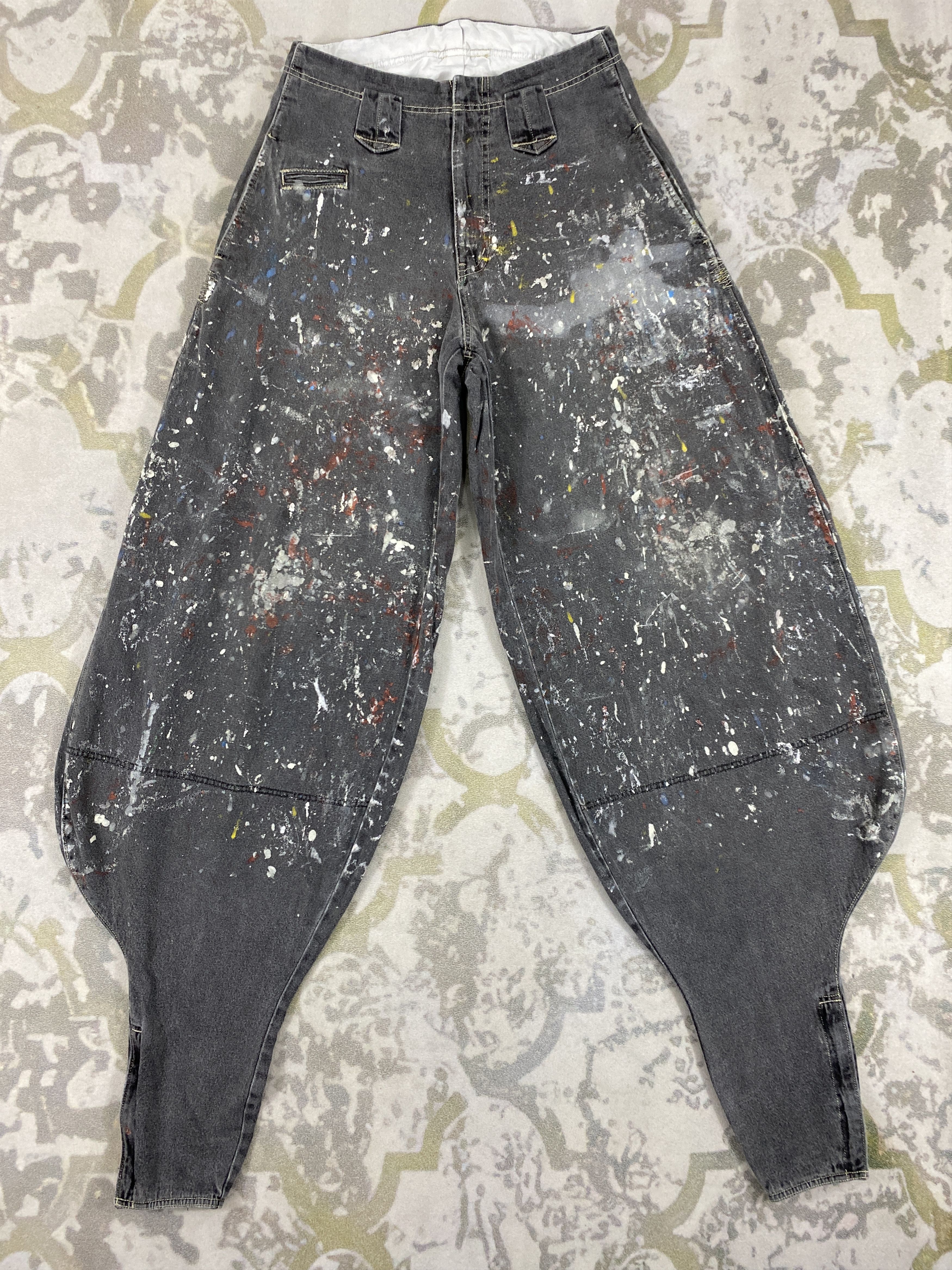 Vintage Distressed Paint Vintage Baggy Jeans 30x40 Denim-JN3574 Size US 30 / EU 46 - 1 Thumbnail