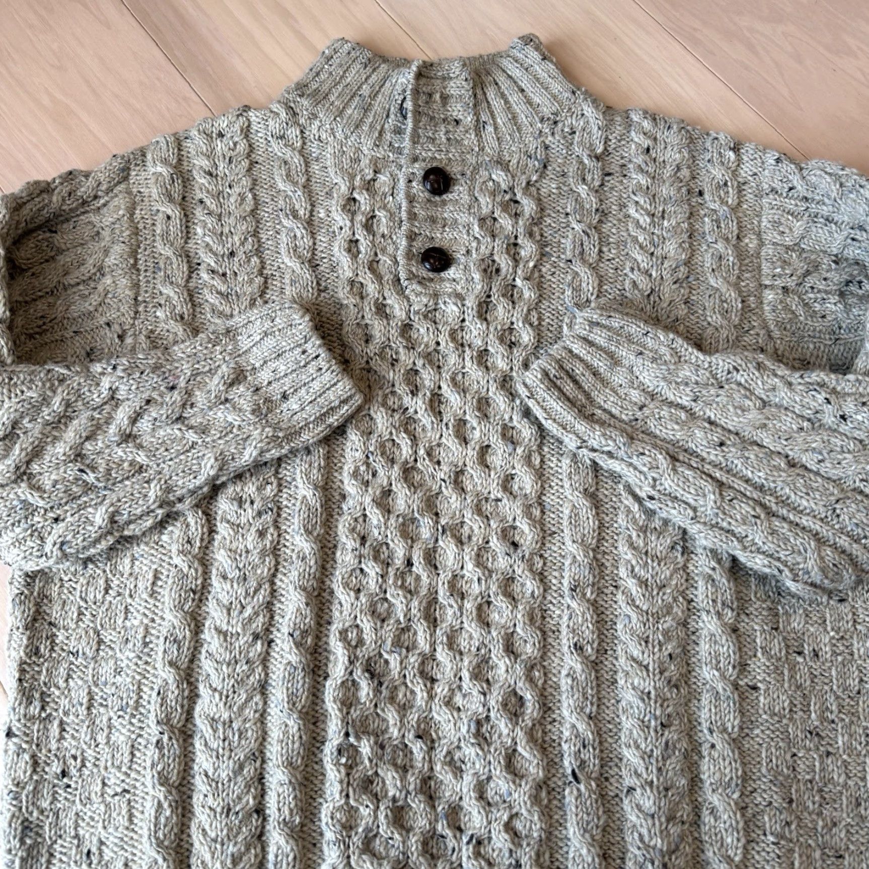 Vintage VINTAGE LL Bean Aran Knit Sweater XL Beige Fisherman Heavy Wool Pullover Minimalist Size US XL / EU 56 / 4 - 4 Thumbnail