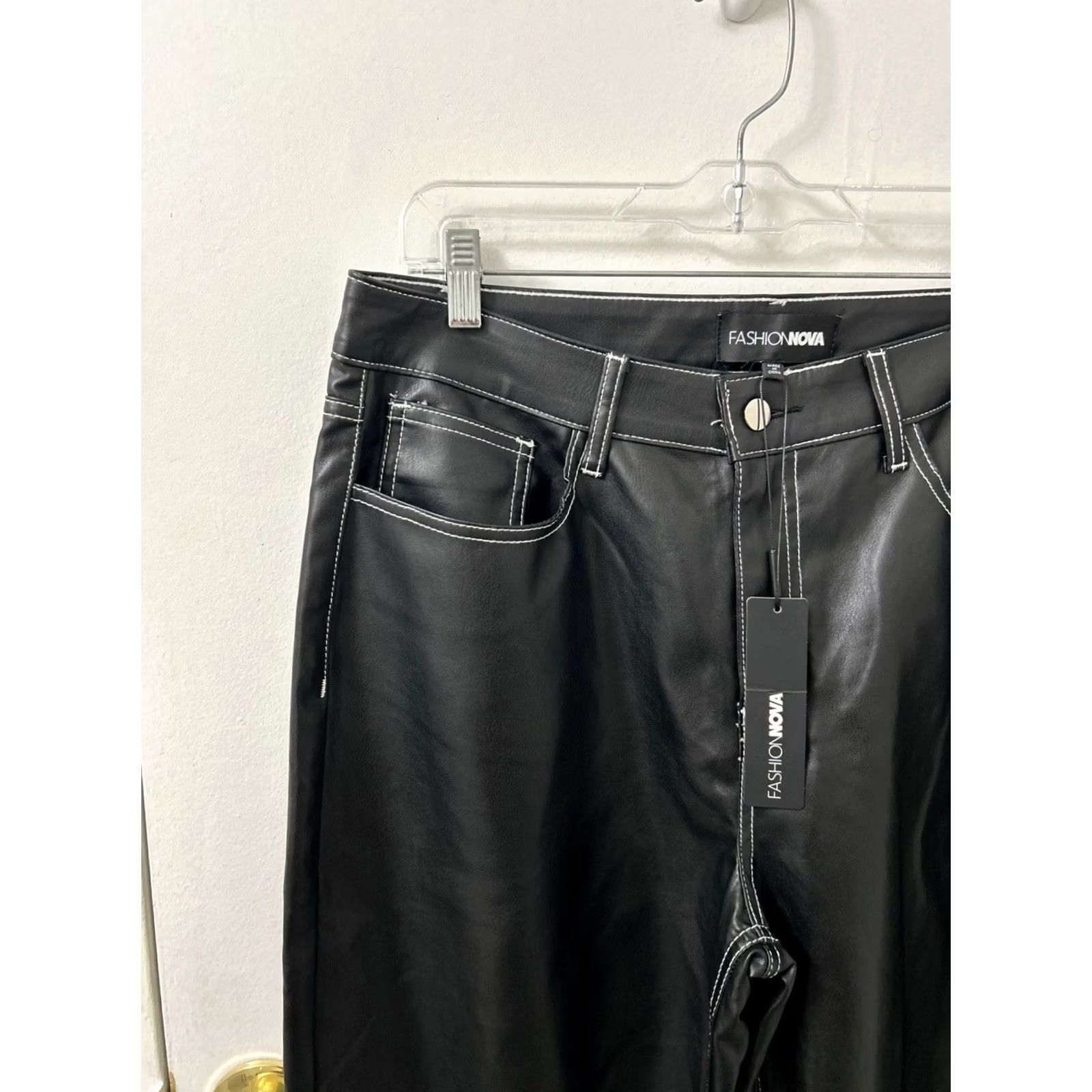 Fashion Nova Fashion Nova Won't Follow The Rules Faux Leather Pants Womens XL Black NWT Fashion Nova Brand Pants Size 40" / US 18 - 4 Thumbnail