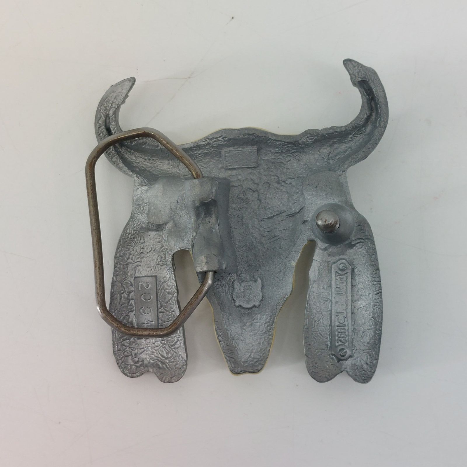 Vintage Western Skull 1992 Belt Buckle Feather Boho Cowboy Festival Size ONE SIZE - 2 Thumbnail