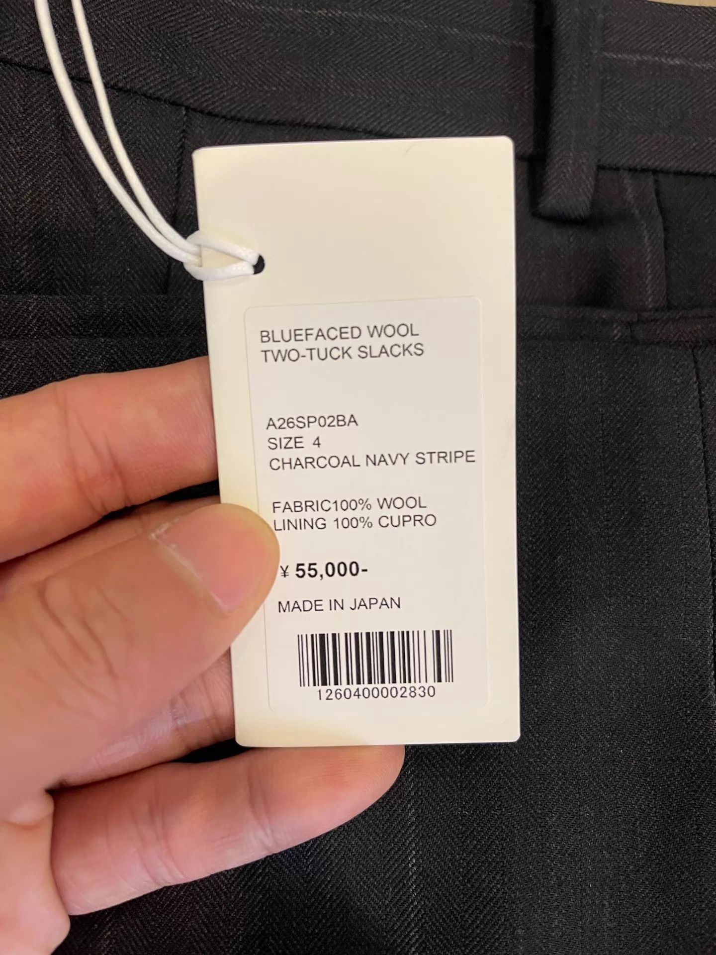 Auralee AURALEE BLUEFACED WOOL TWO-TUCK SLACKS 26ss 4 CharcoalBlue Size US 34 / EU 50 - 4 Thumbnail