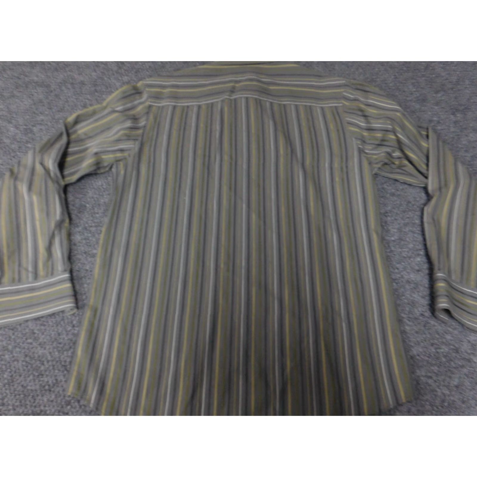 Calvin Klein Calvin Klein Mens Shirt Button-Up Long Sleeve Collared Gray Stripe Knit Cotton Regular M Size US M / EU 48-50 / 2 - 6 Thumbnail