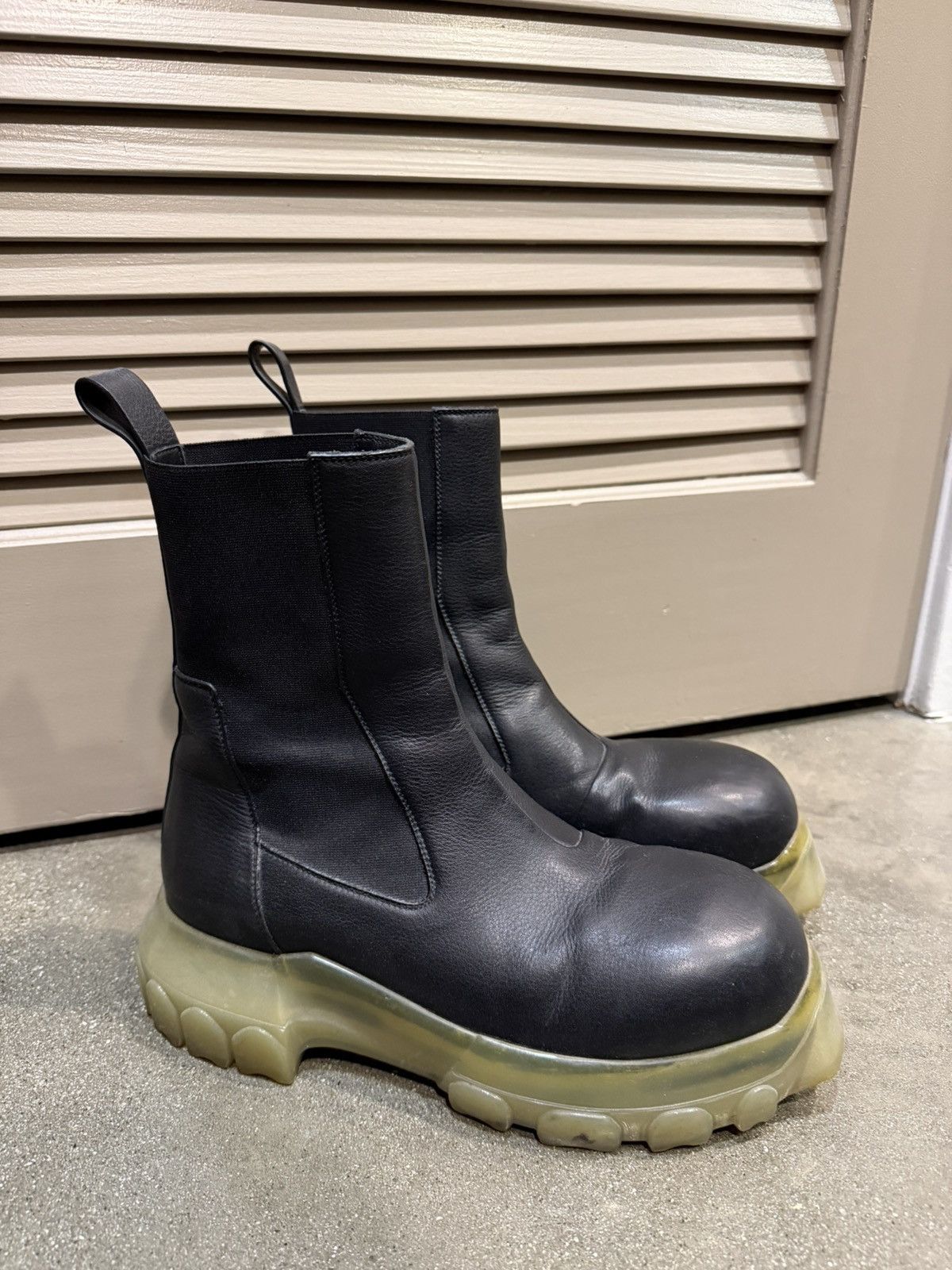 Rick Owens Rick Owens Leather Black Bozo Beetle Boots - Size 42