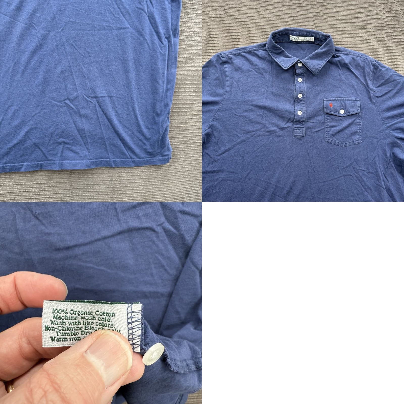 Vintage Criquet Polo Shirt Men 2XL Blue Organic Cotton Golf Preppy Logo Short Sleeve Casual Slimming Regular Size 2XL Mens Size US XXL / EU 58 / 5 - 8 Thumbnail