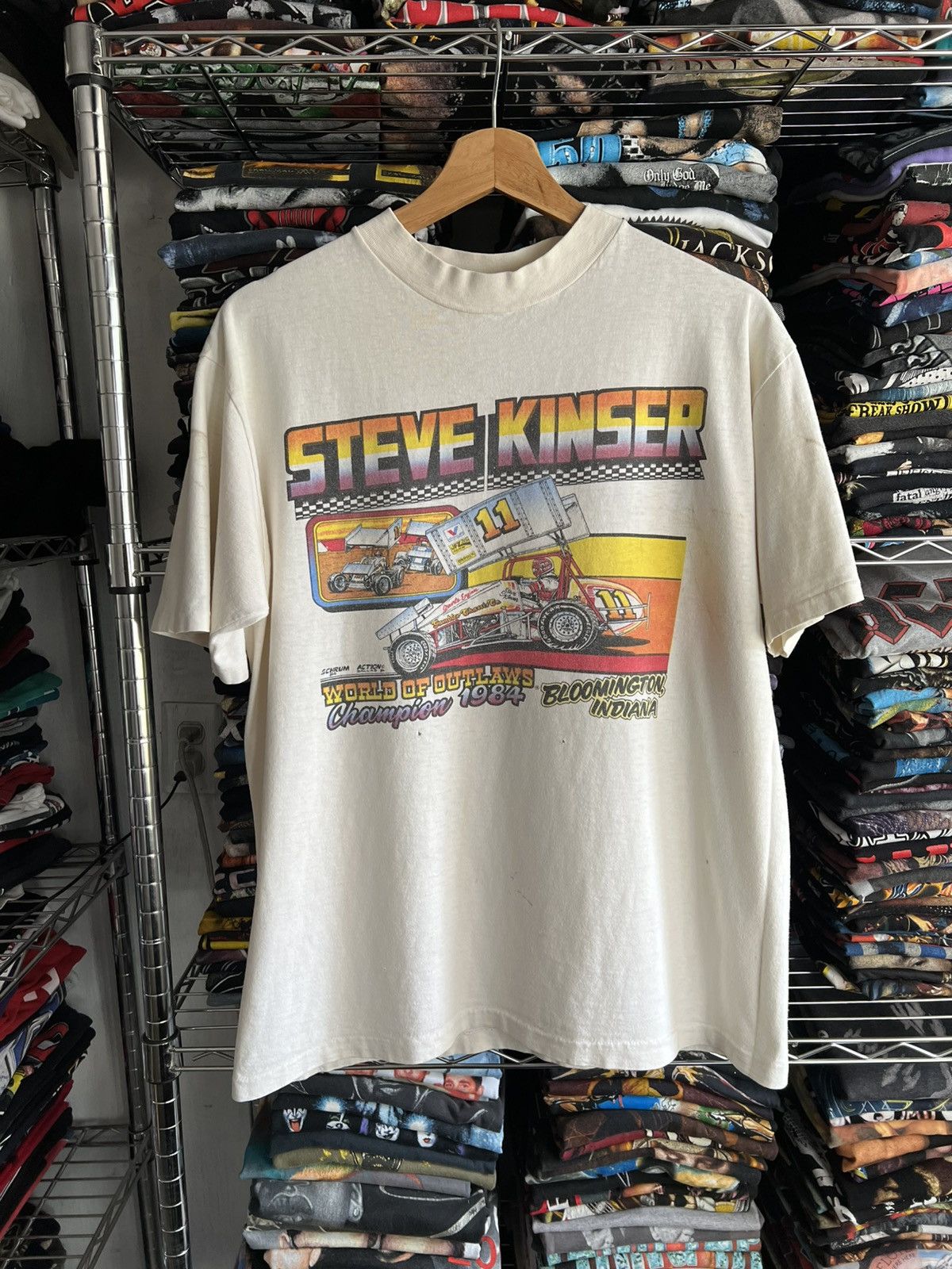 NASCAR 1984 Steve Kinser Motorsports Single Stitch Sprint Cars Tee Size US L / EU 52-54 / 3 - 1 Thumbnail
