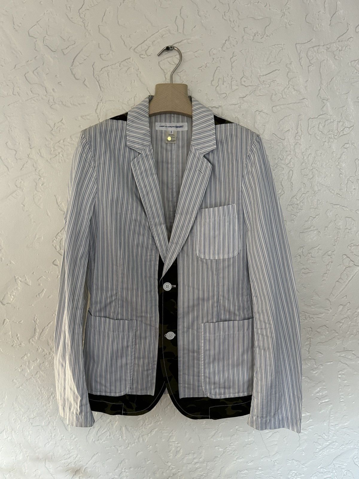 Comme des Garcons SHIRT Striped Camo Blazer Size 34R - 1 Thumbnail