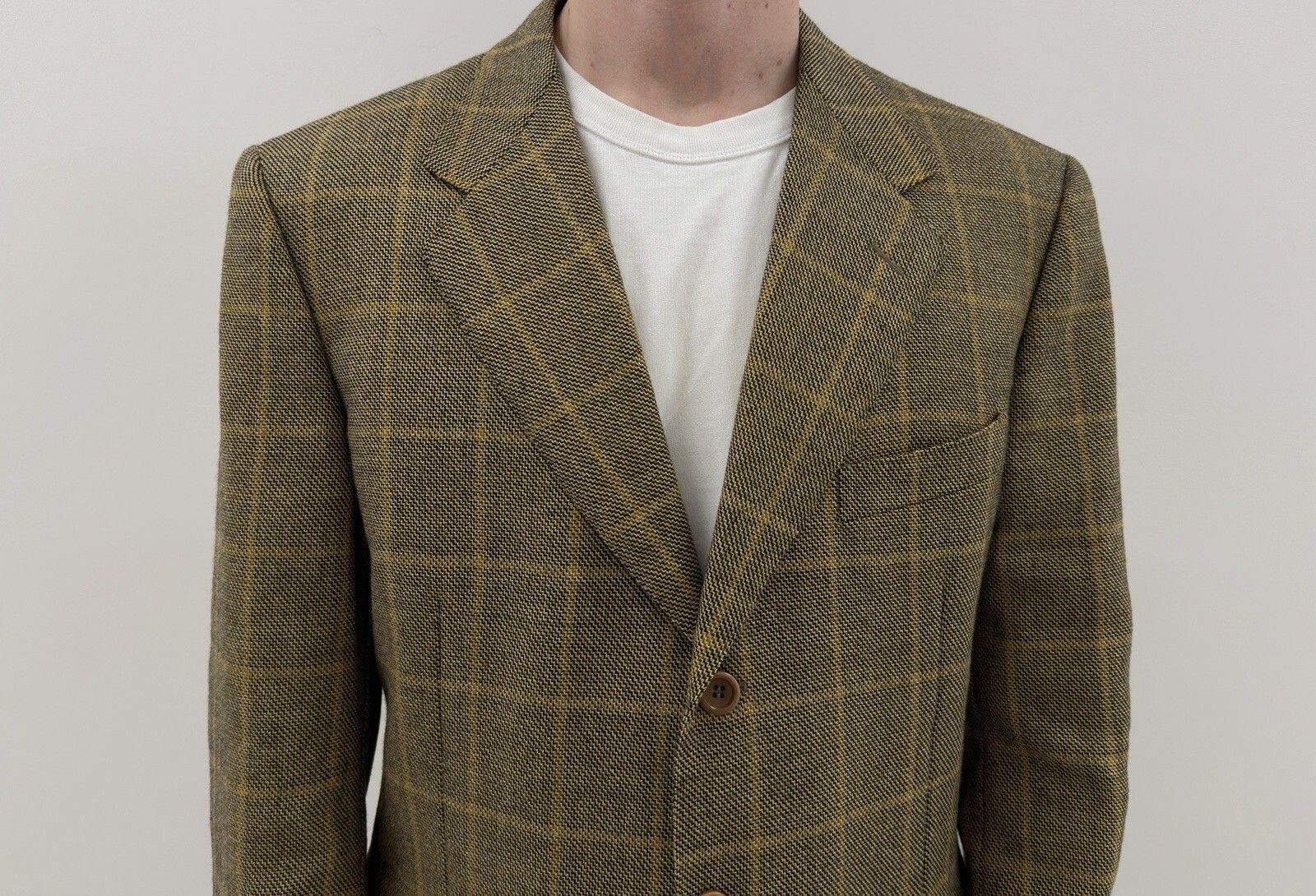 Canali CANALI wool checkedplaid blazer mens jacket IT-52R US-42R Size 52R - 3 Thumbnail