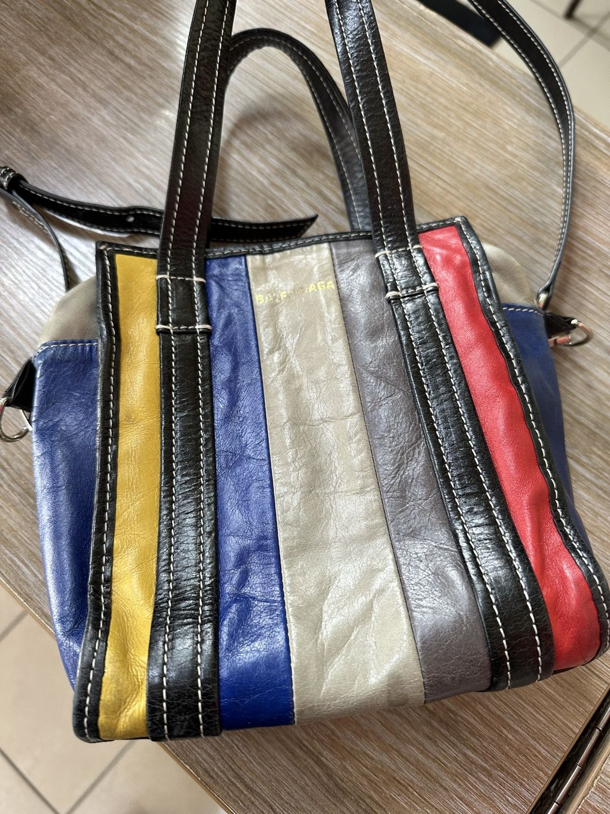 Balenciaga Balenciaga Bazar Leather Shoulder Bag Multicolor Small Size ONE SIZE - 2 Thumbnail