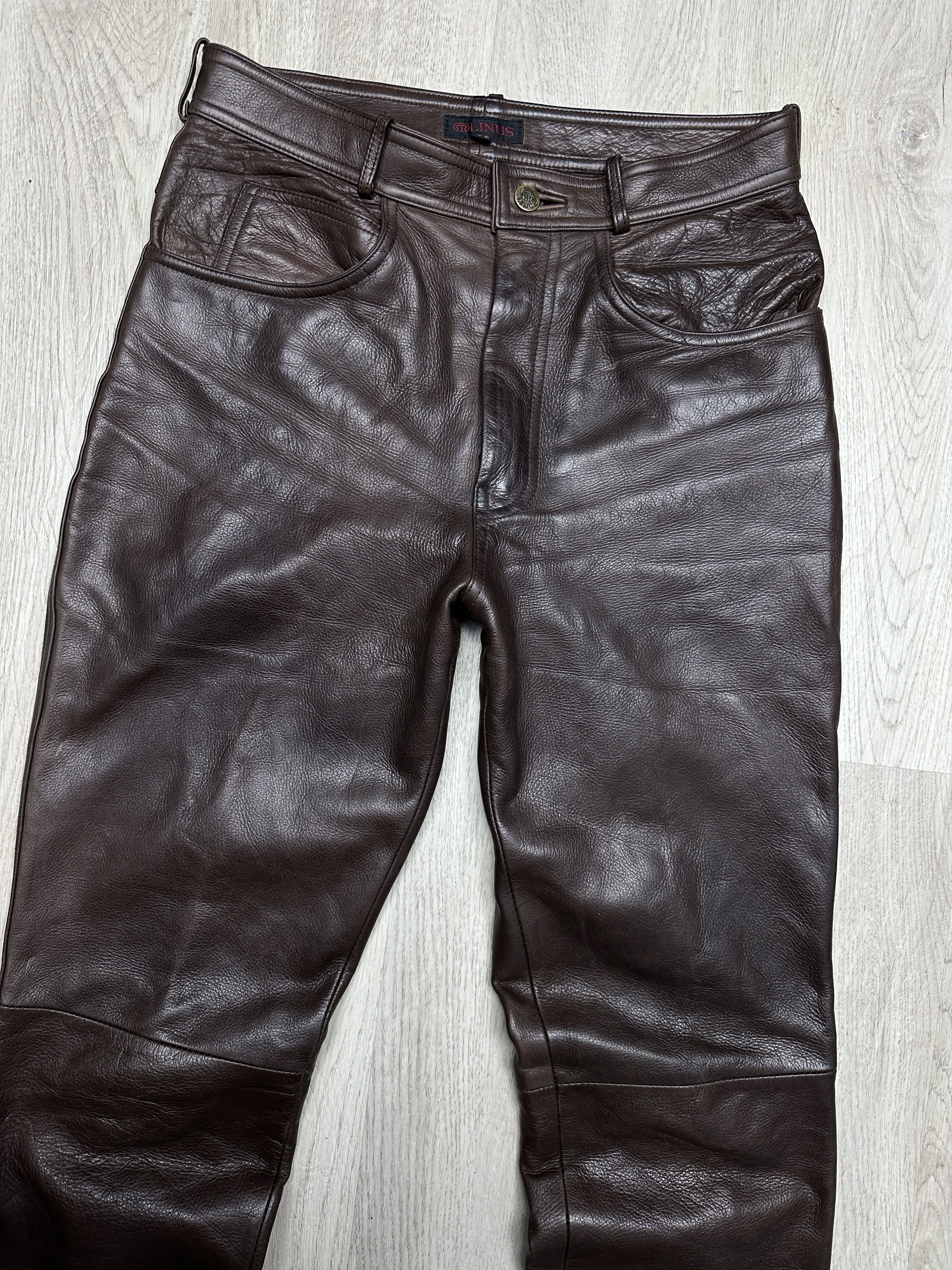 Genuine Leather Linus Vintage Genuine Leather Pants Biker Motorcycle Size US 30 / EU 46 - 2 Thumbnail