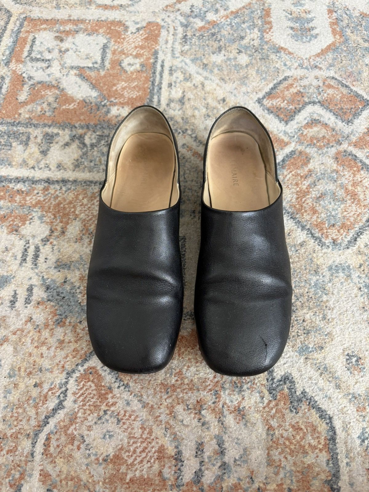LEMAIRE folding heel leather slippers