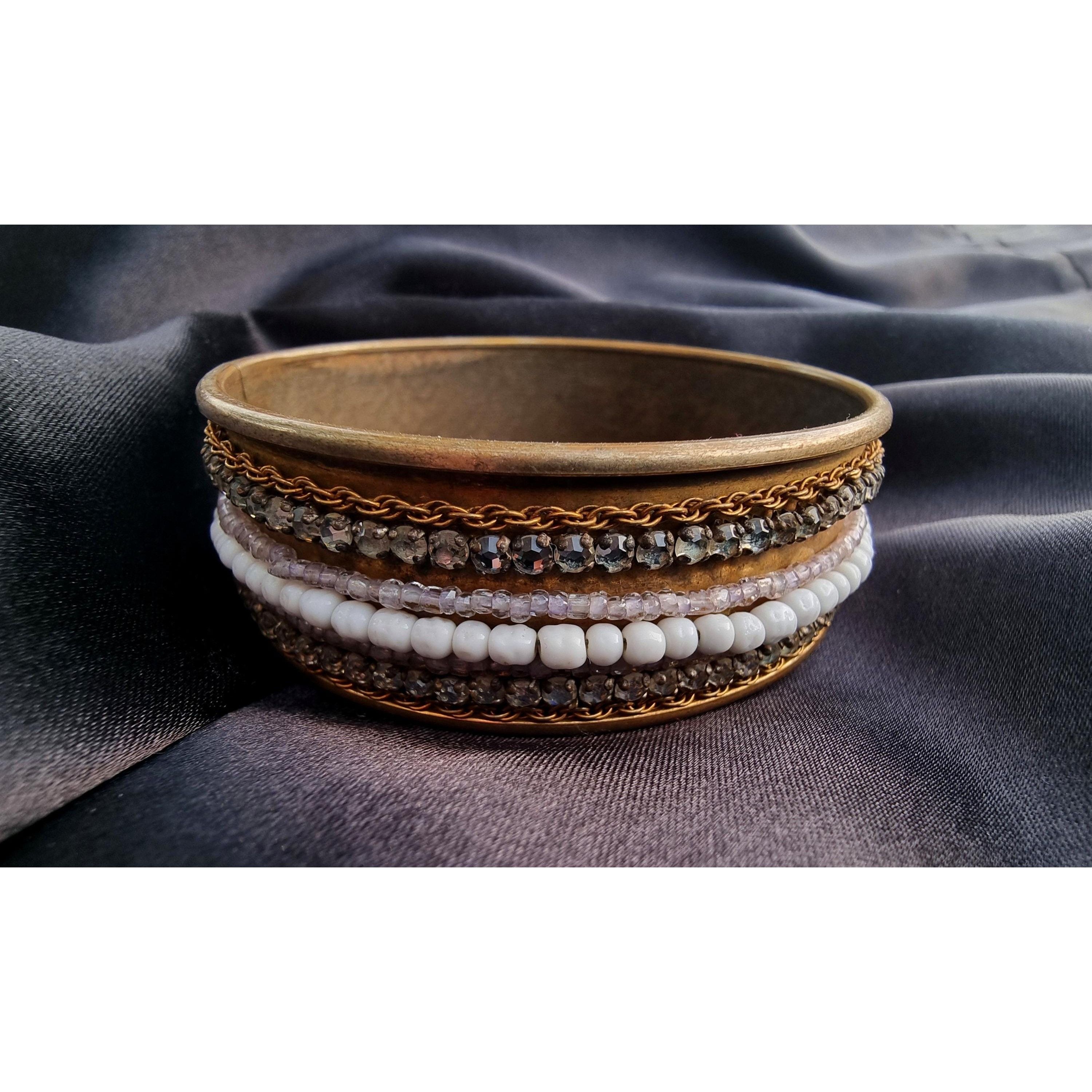 Miriam Haskell Rare Find Vintage MIRIAM HASKELL Signed 1930s Bangle Bracele Size ONE SIZE - 1 Thumbnail