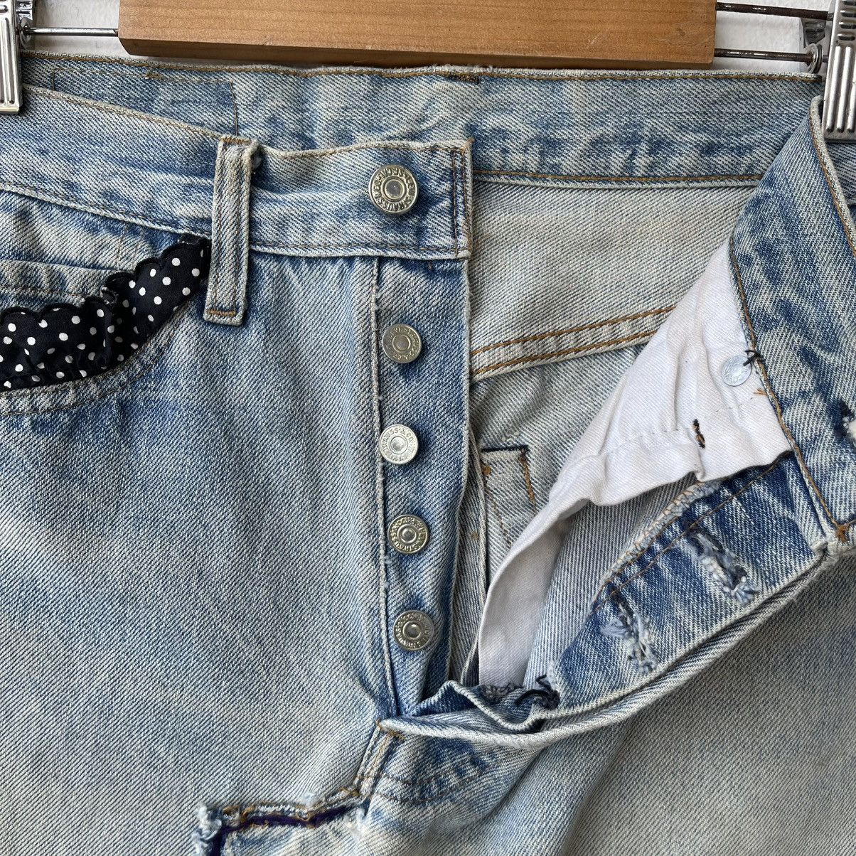 Levi's Thrashed 70s Levi’s 501 REDLINE Selvedge Reworked DenimSkirt Size 29" - 10 Thumbnail