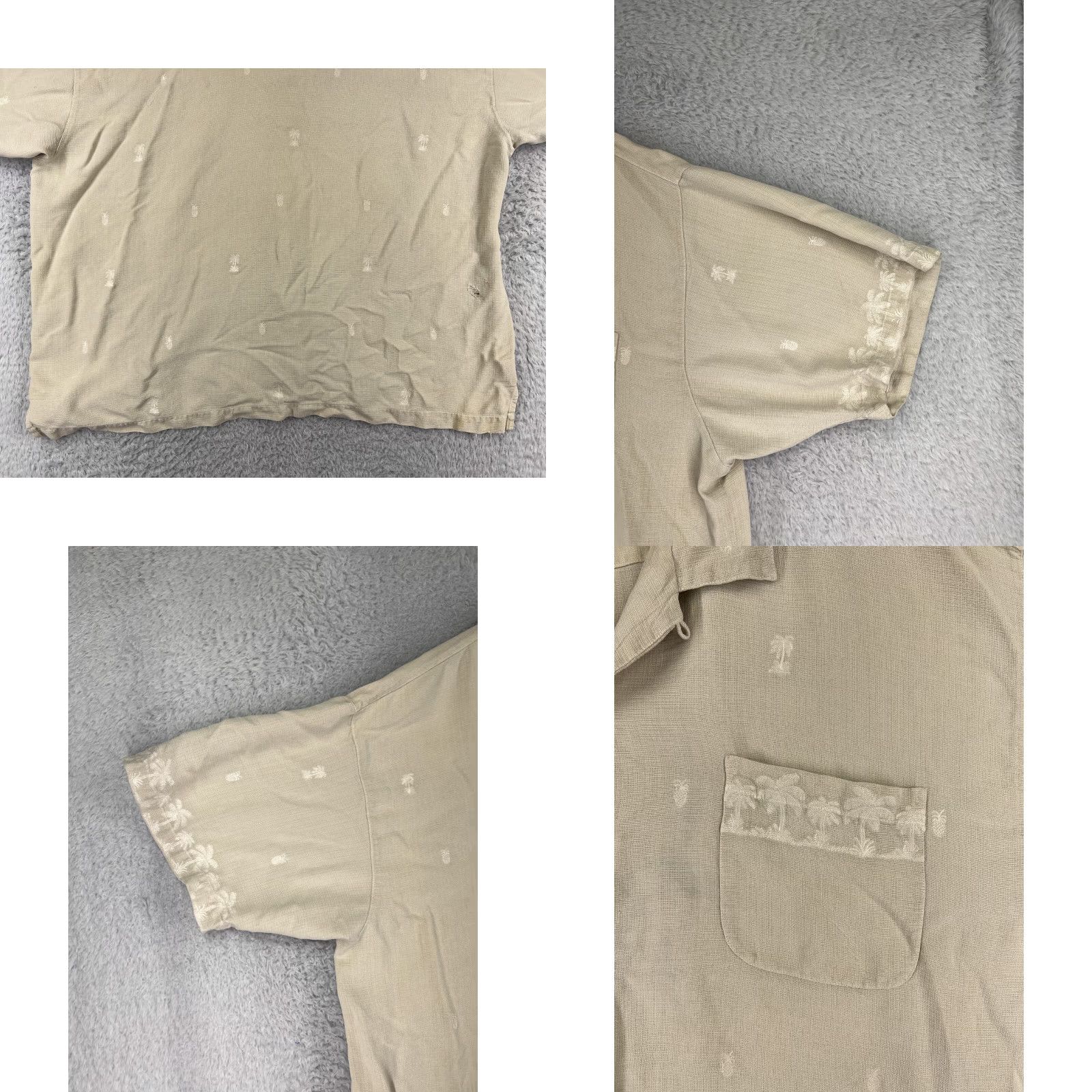 Tommy Bahama VINTAGE: Tommy Bahama Shirt Men 2XL Beige Palm Tree Hawaiian Button Up Camp 100% Silk Size US XXL / EU 58 / 5 - 8 Thumbnail
