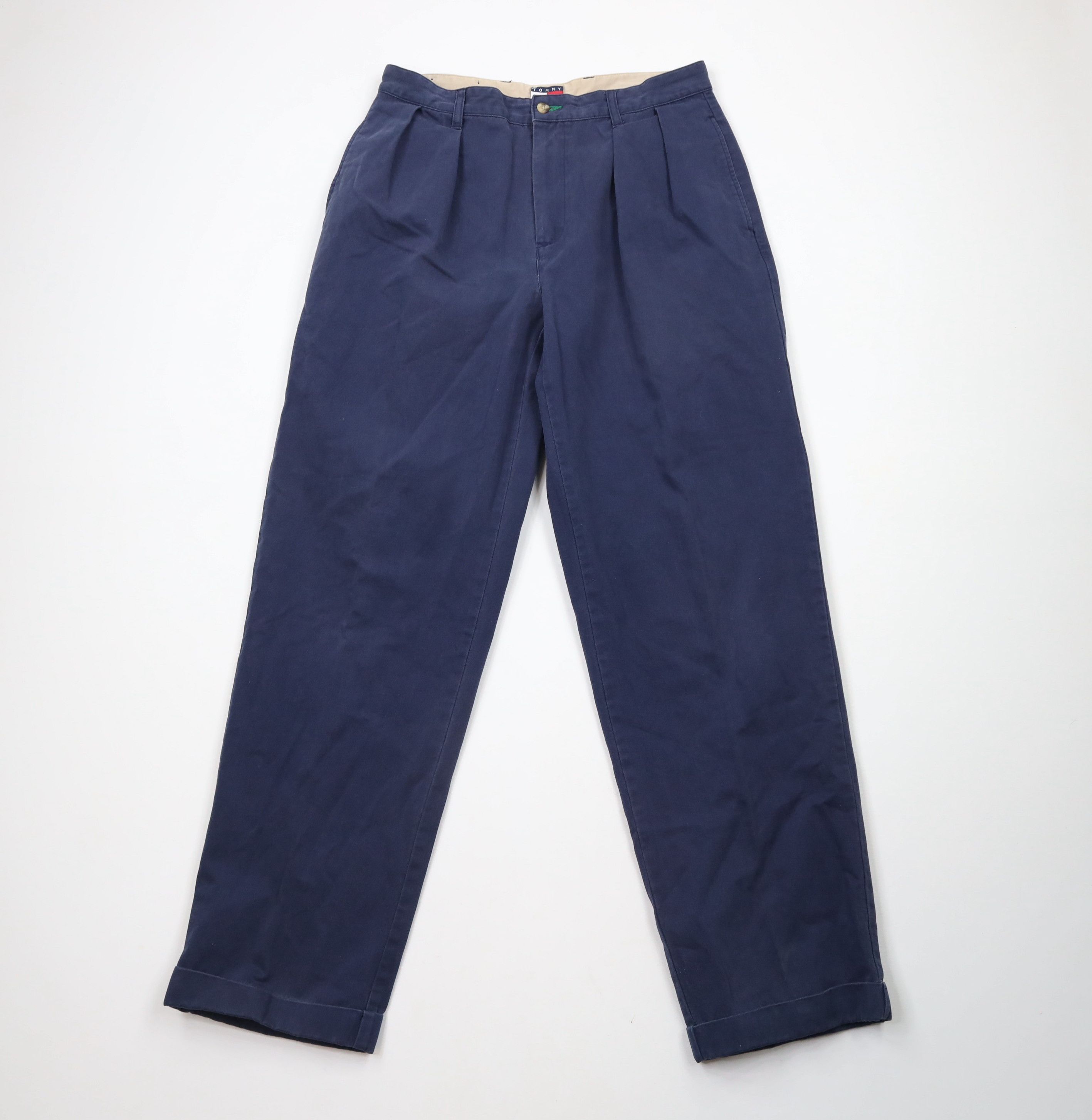Tommy Hilfiger × Vintage Vintage 90s Tommy Hilfiger Cuffed Wide Leg Chino Pants Size US 32 / EU 48 - 1 Thumbnail