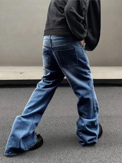 Jean Stacked Denim Jeans Drip Hip Hop Size US 32 / EU 48 - 2 Thumbnail