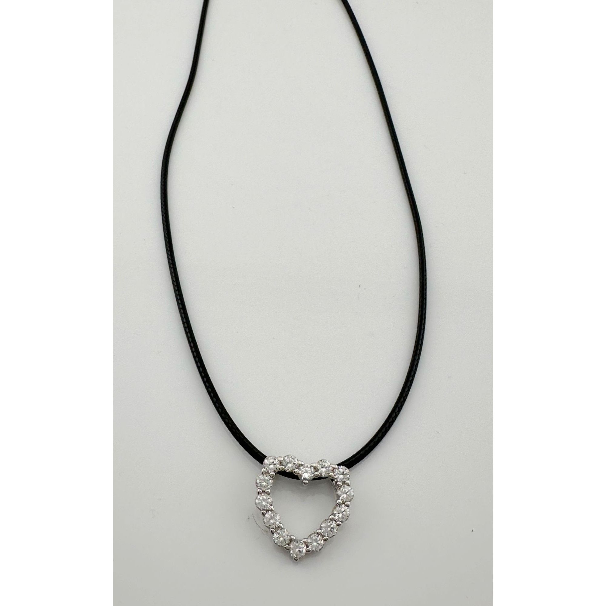 Other 2.5 Lab Created Carat White Sapphire Heart Necklace on Back Size ONE SIZE - 5 Thumbnail
