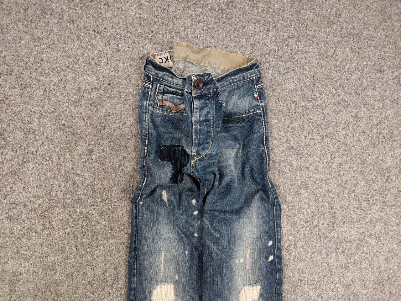 Japanese Brand VTG Y2K Japan Kick Distressed Faded Stretch Thunder Jeans Size US 34 / EU 50 - 4 Thumbnail