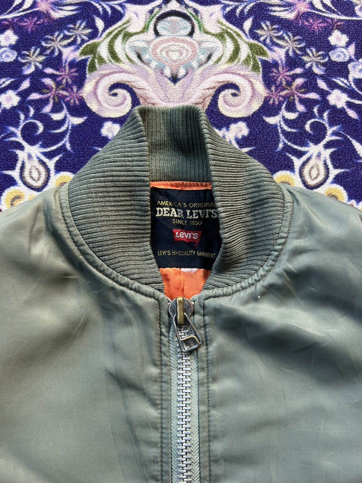 Japanese Brand Vintage Levis Ma-1 Green Army Bomber Jacket Size US S / EU 44-46 / 1 - 6 Thumbnail