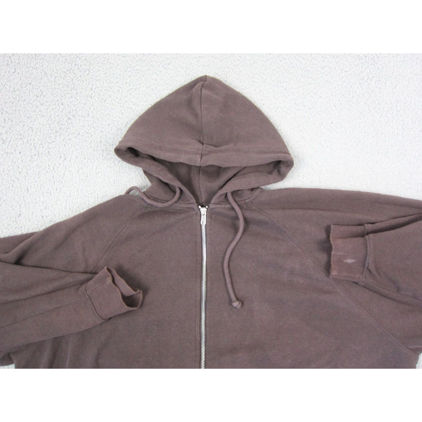 H&M VINTAGE H&M Hoodie Mens M Brown Solid Full Zip Hooded Fleece Sweatshirt Pullover Zip Zipper 90s Theme Wool? Size US M / EU 48-50 / 2 - 3 Thumbnail