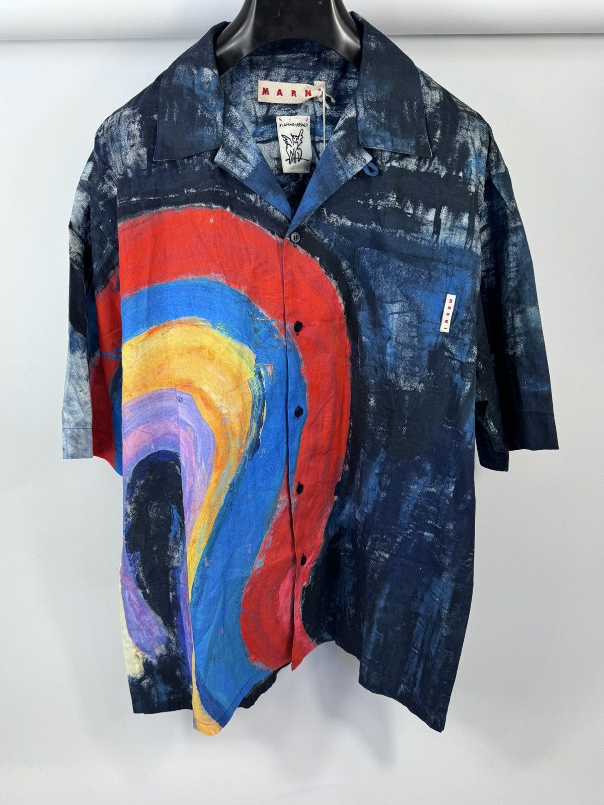 Marni BLUE PATTERNED BOWLING SHIRT Size US XL / EU 56 / 4 - 1 Thumbnail
