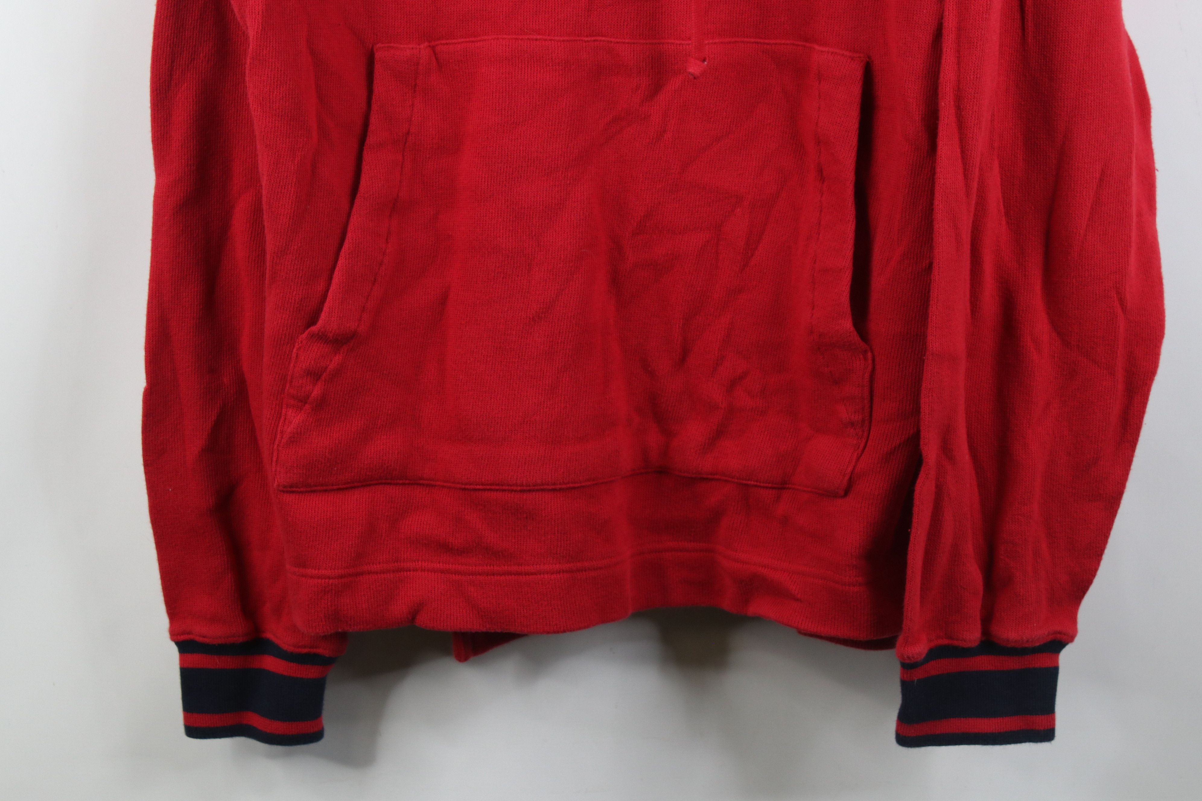 Nautica Vintage 90s Nautica Ribbed Knit Hoodie Sweater Red Cotton Size US M / EU 48-50 / 2 - 3 Thumbnail