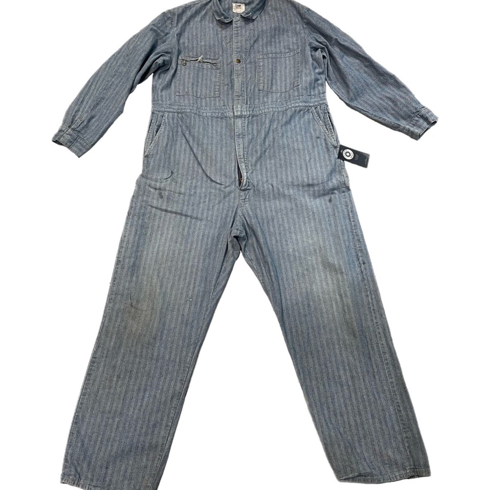 image of Vintage Lee Union-Alls Union Made Sanforized 100% Cotton in Blue, Men's (Size Large)