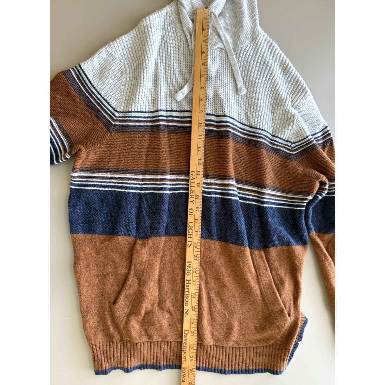 American Eagle Outfitters American Eagle Sweater Large Mens Hooded Tan Gray Preppy Academia Varsity Classy Size L / US 10 / IT 46 - 7 Thumbnail