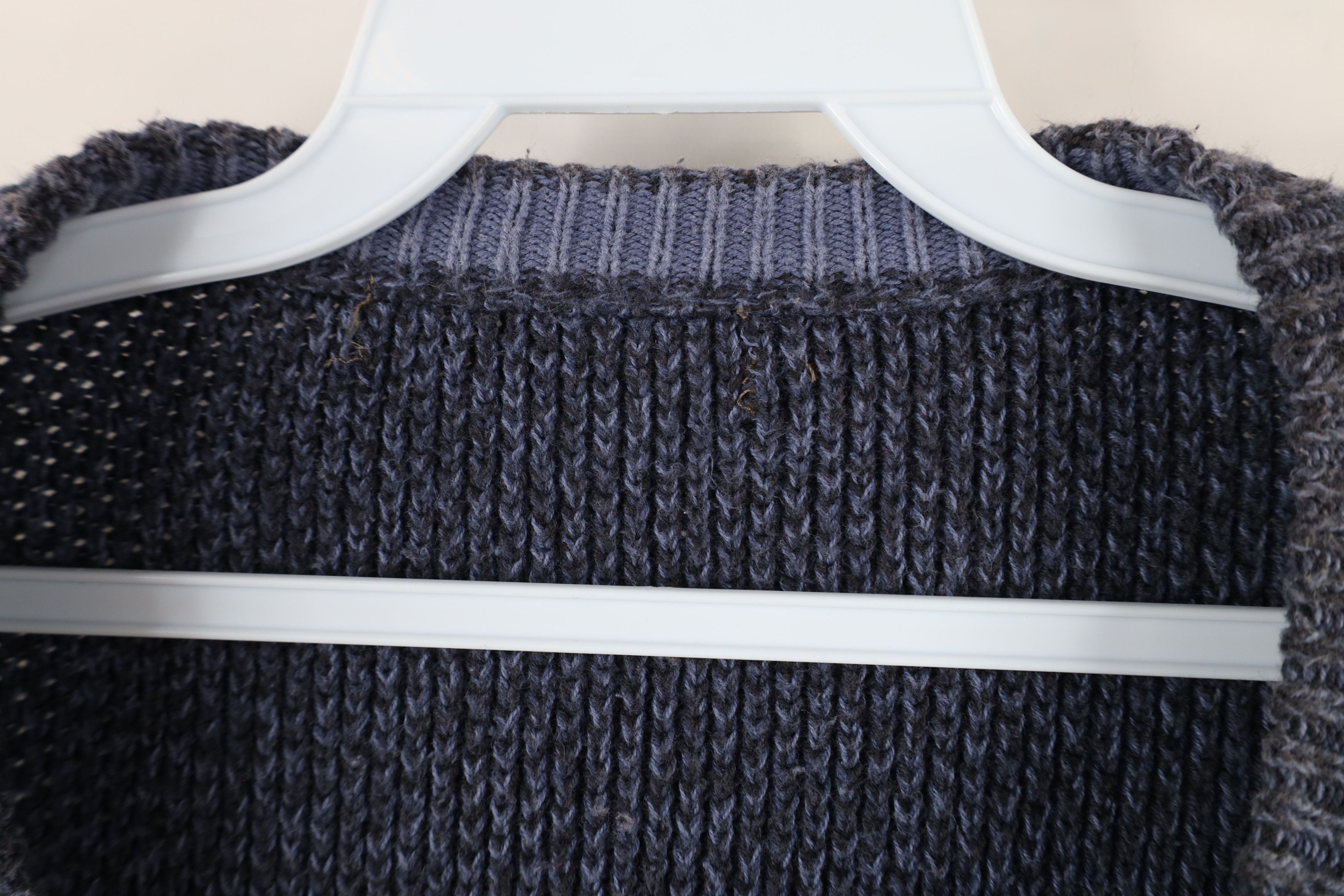 Vintage Vintage 90s Streetwear Thermal Waffle Knit Sweater Blue Size US XXL / EU 58 / 5 - 5 Thumbnail