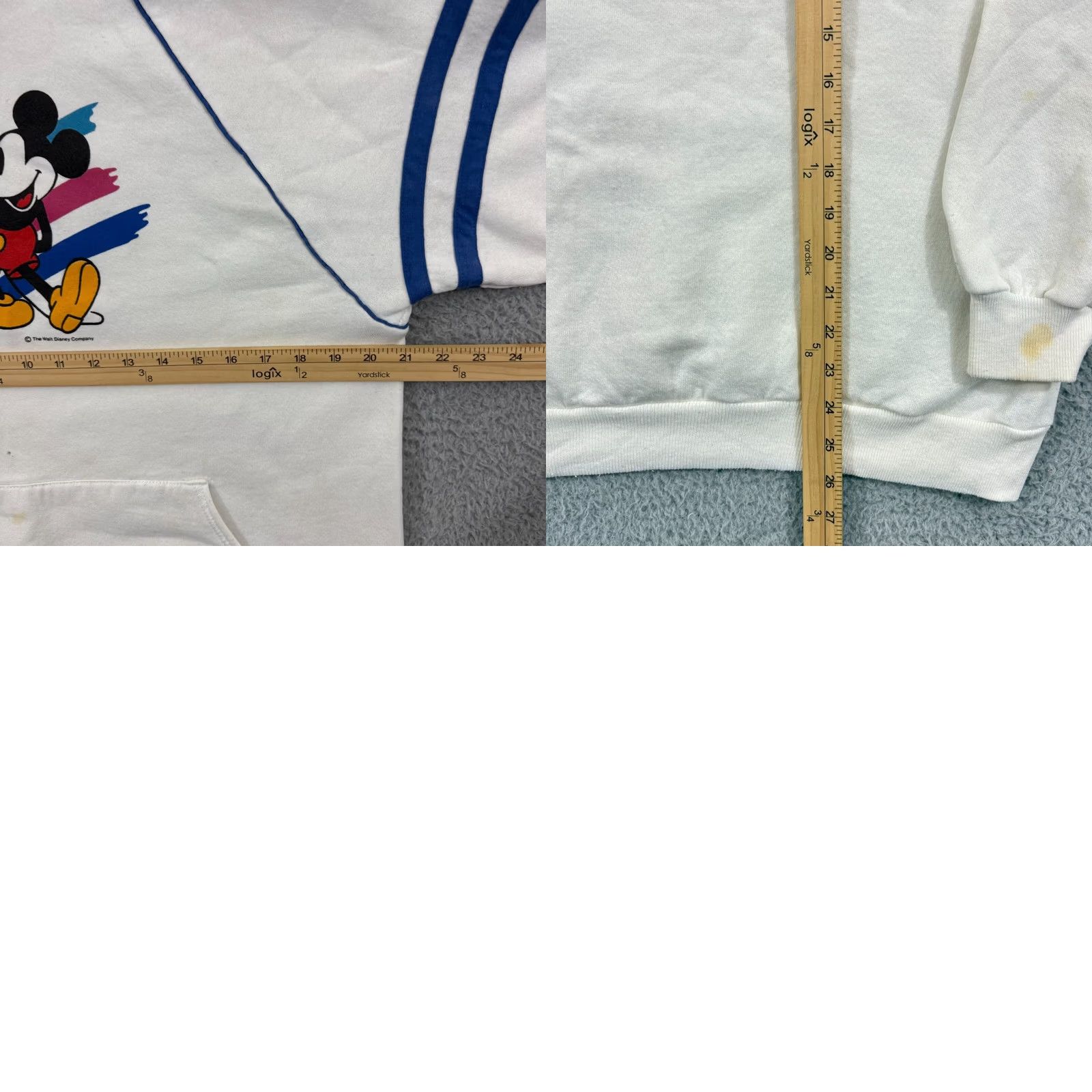 Disney VINTAGE Disney Mickey Mouse Sweatshirt Hooded Logo 80s Disney World Sweatshirt Mens M White Size US M / EU 48-50 / 2 - 8 Thumbnail