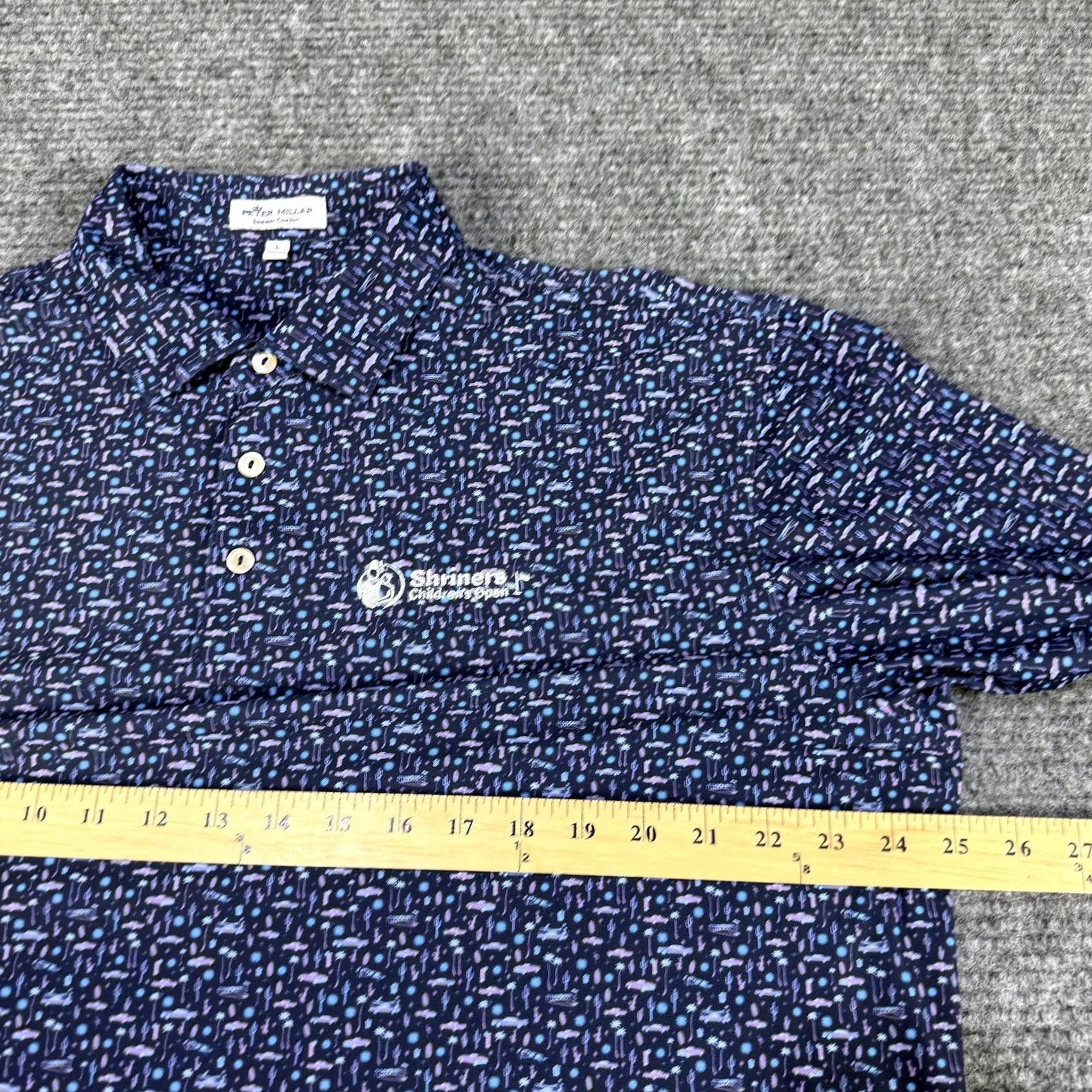 Peter Millar Peter Millar Polo Shirt Mens Large Navy Summer Comfort Golf All Over Print Size US L / EU 52-54 / 3 - 7 Thumbnail