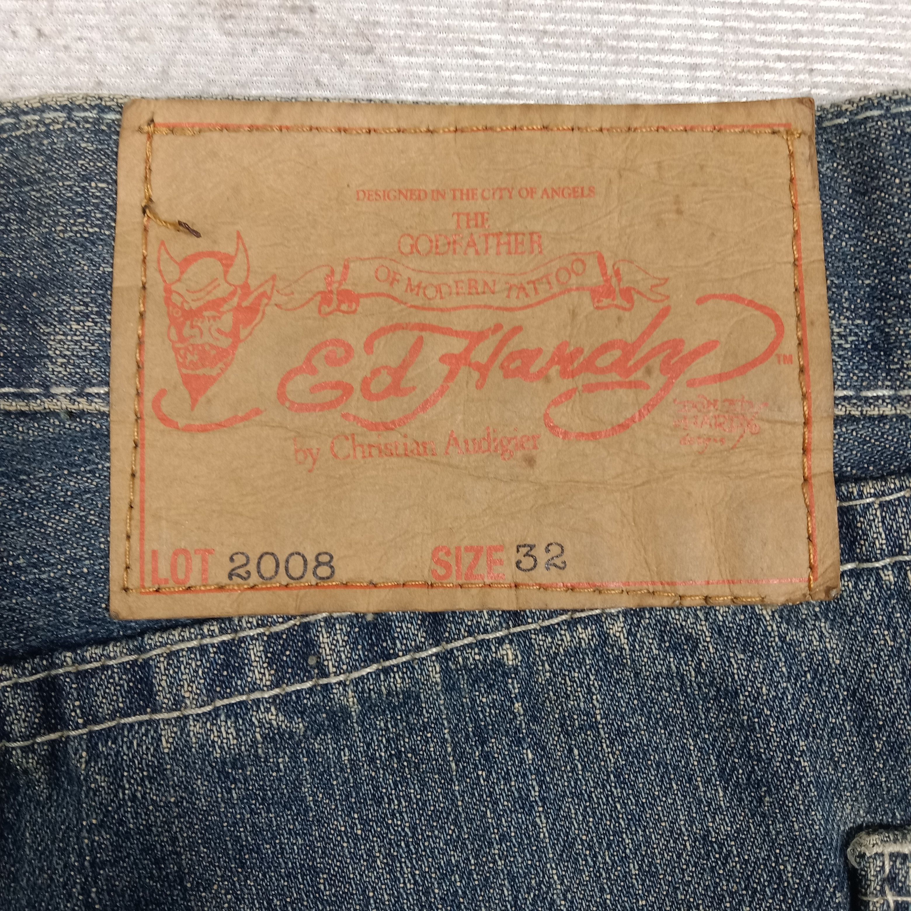 Ed Hardy Ed Hardy by Christian Audigier Baggy Denim Jeans C272N1 Size US 31 - 4 Thumbnail
