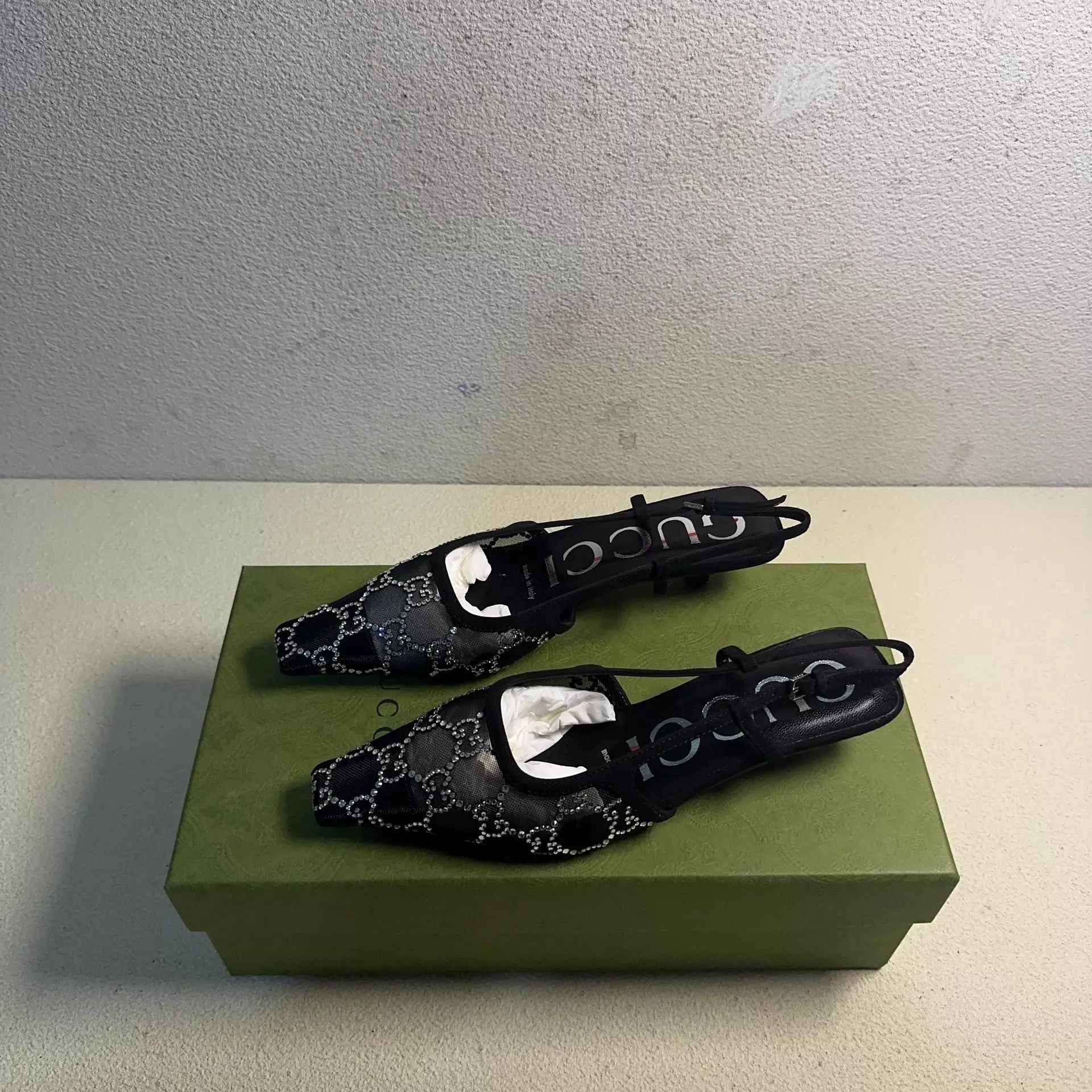 Gucci GUCCI GG Monogram Black Heels 34.5 Size US 4 / IT 34 - 1 Thumbnail