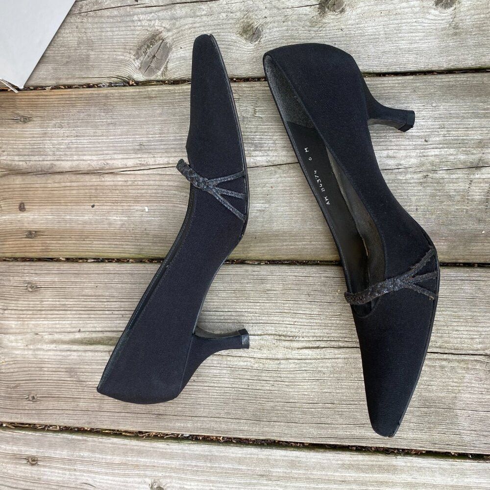 Stuart Weitzman Vintage Stuart Weitzman Womens Pump Size 6 Black Satin High Size US 6 / IT 36 - 6 Thumbnail
