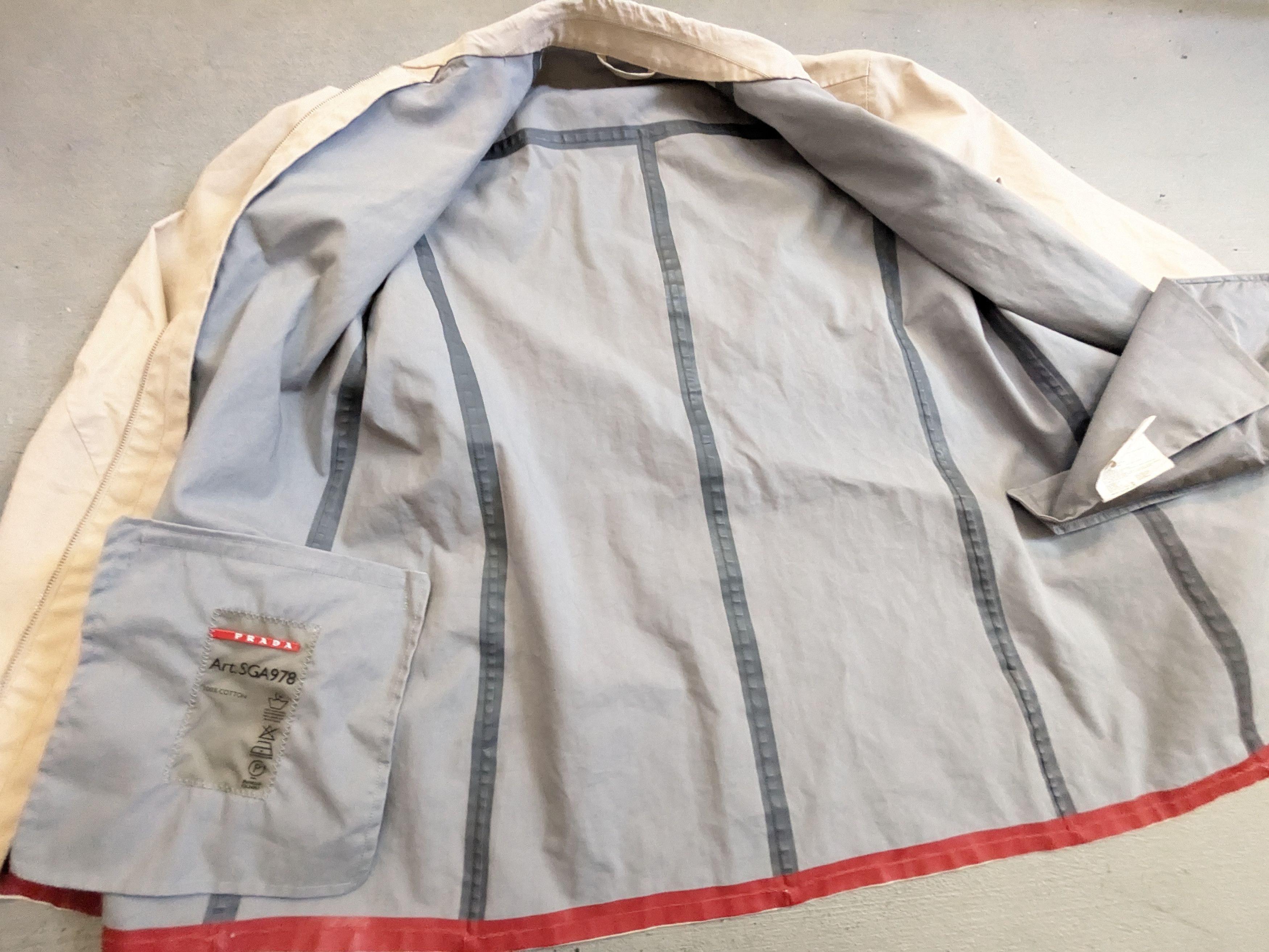 Prada Prada Jacket Beige Medium Cotton Bomber Zip Up Coat Size US M / EU 48-50 / 2 - 9 Thumbnail