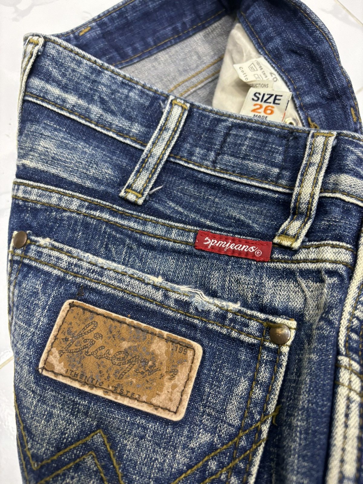 45rpm × Japanese Brand FLARE JEANS 5PM DISTRESSED FLARE DENIM JEANS Size 27" / US 4 / IT 40 - 10 Thumbnail