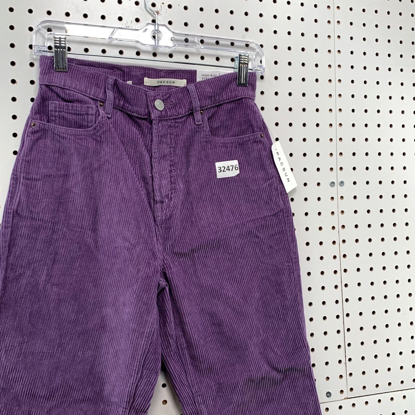 Pacsun Pacsun Corduroy Pants Womens 25x25.5 Purple High Rise Straight NWT Shoes Size 25? Size 42" / US 20 - 3 Thumbnail