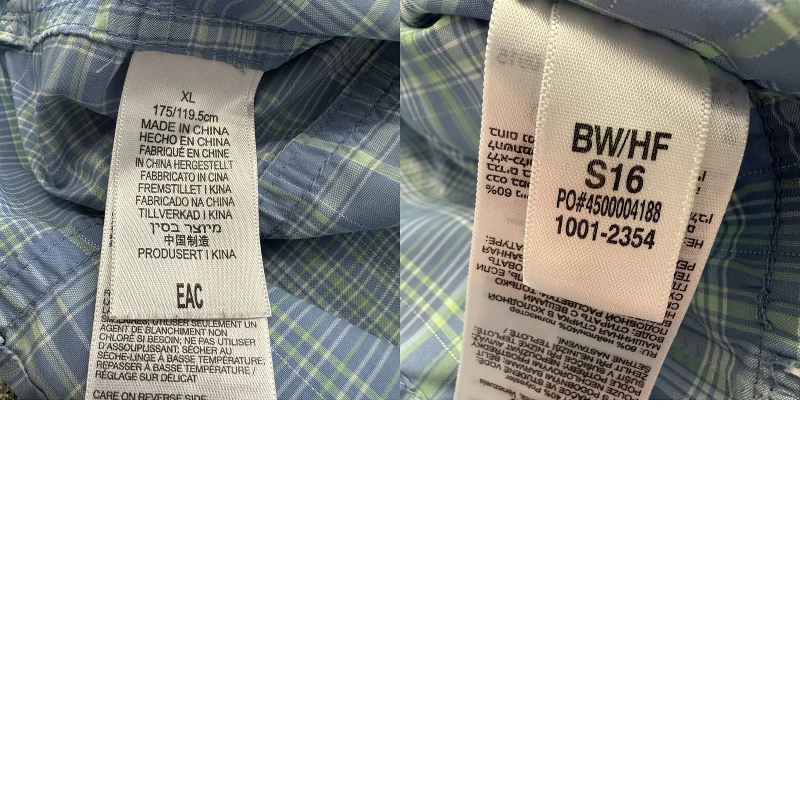 ExOfficio Exofficio Shirt Mens XL Blue Plaid Long Sleeve Button-Up Size US XL / EU 56 / 4 - 8 Thumbnail