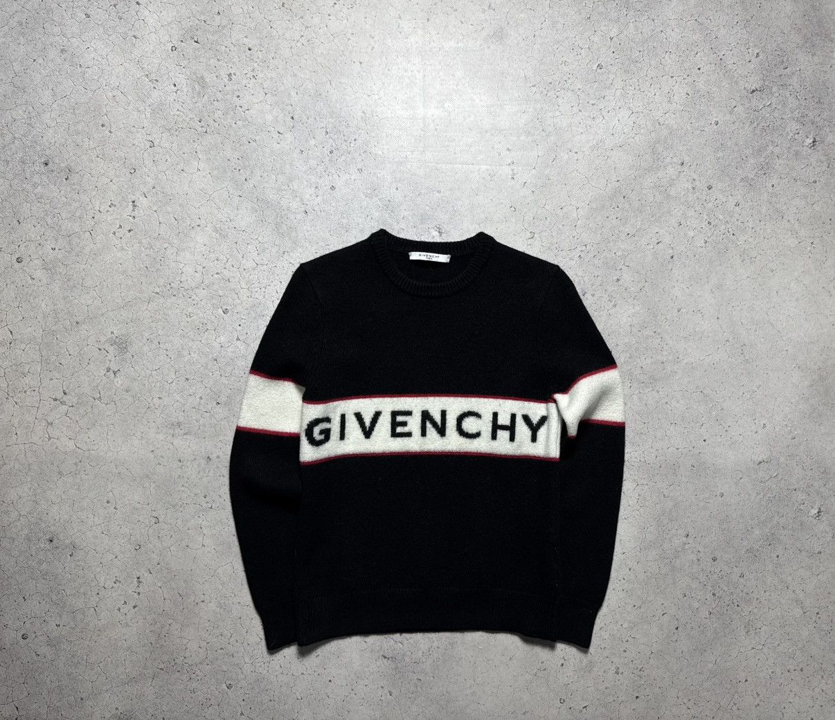Givenchy Givenchy Paris Wool Sweater Black Big Logo Size US XS / EU 42 / 0 - 1 Thumbnail