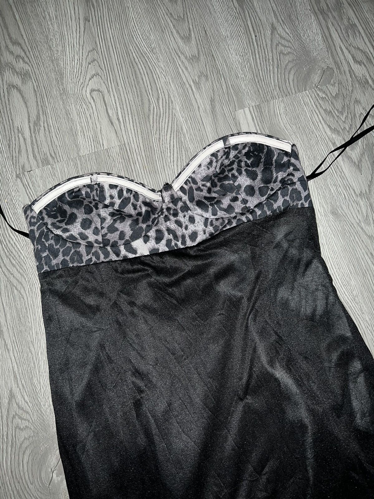 Japanese Brand Vintage Y2K Leopard strapless dress 🖤🐆 Size M / US 6-8 / IT 42-44 - 10 Thumbnail