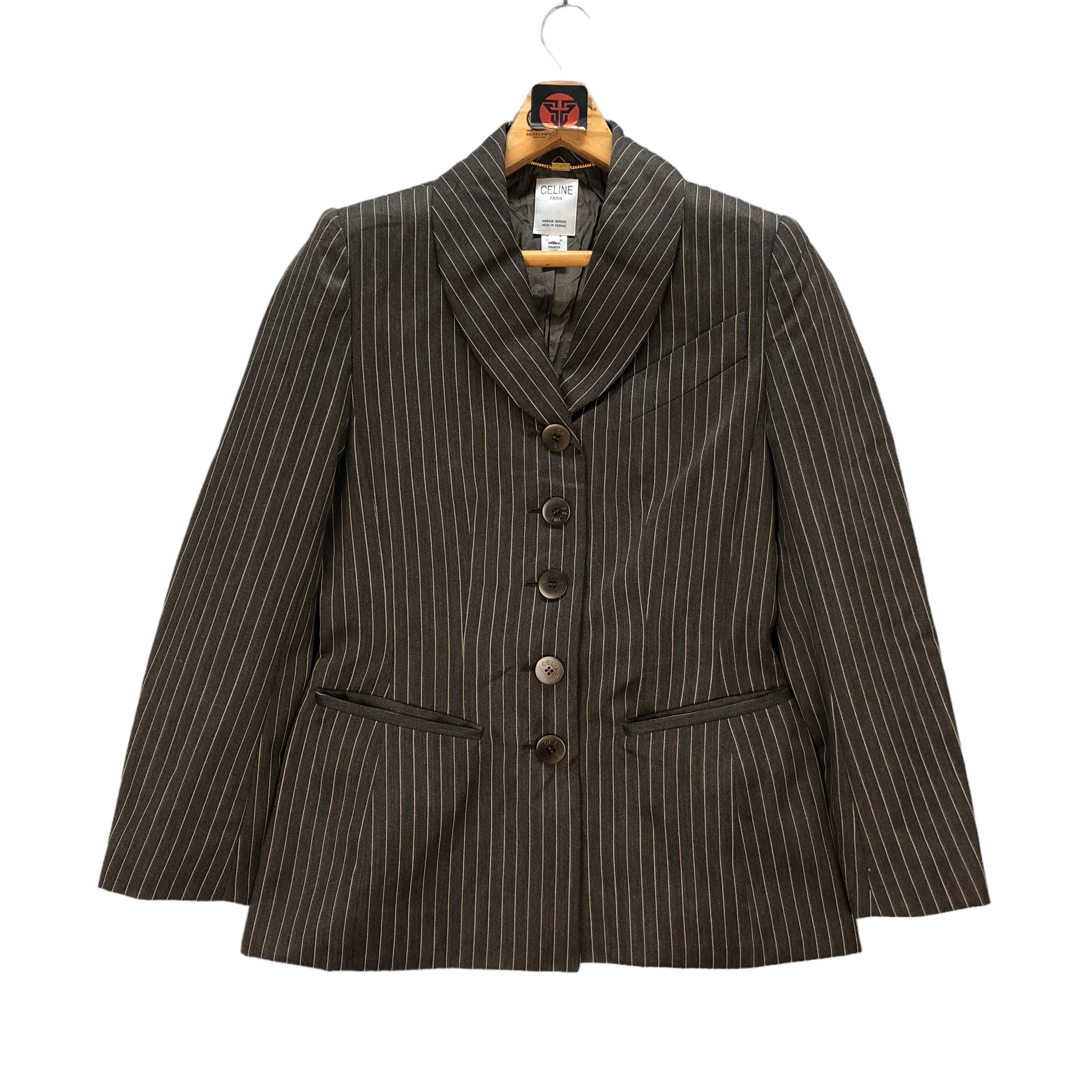 Celine CELINE PARIS STRIPED BLAZER JACKET #7352-133 Size M / US 6-8 / IT 42-44 - 1 Thumbnail