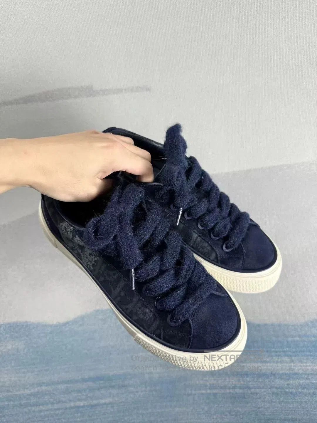 Dior dior x denim tears blue printed sneakers. Size US 8.5 / EU 41-42 - 2 Thumbnail
