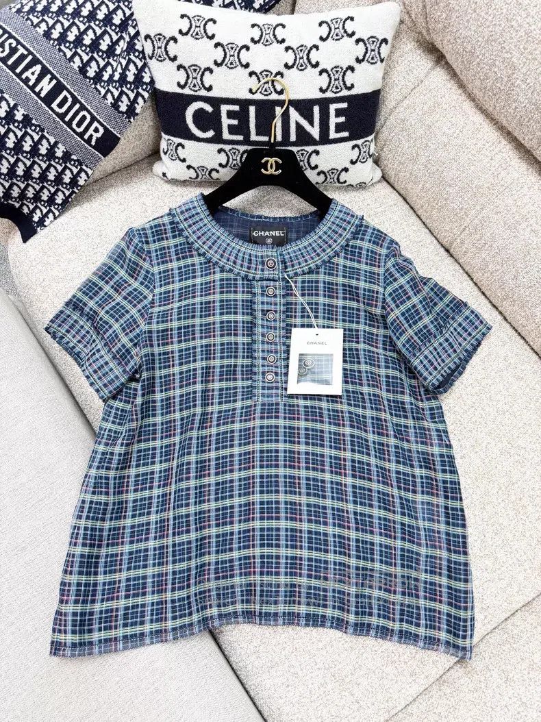 Chanel Chanel Color-matched plaid short sleeves Size XS / US 0-2 / IT 36-38 - 3 Thumbnail