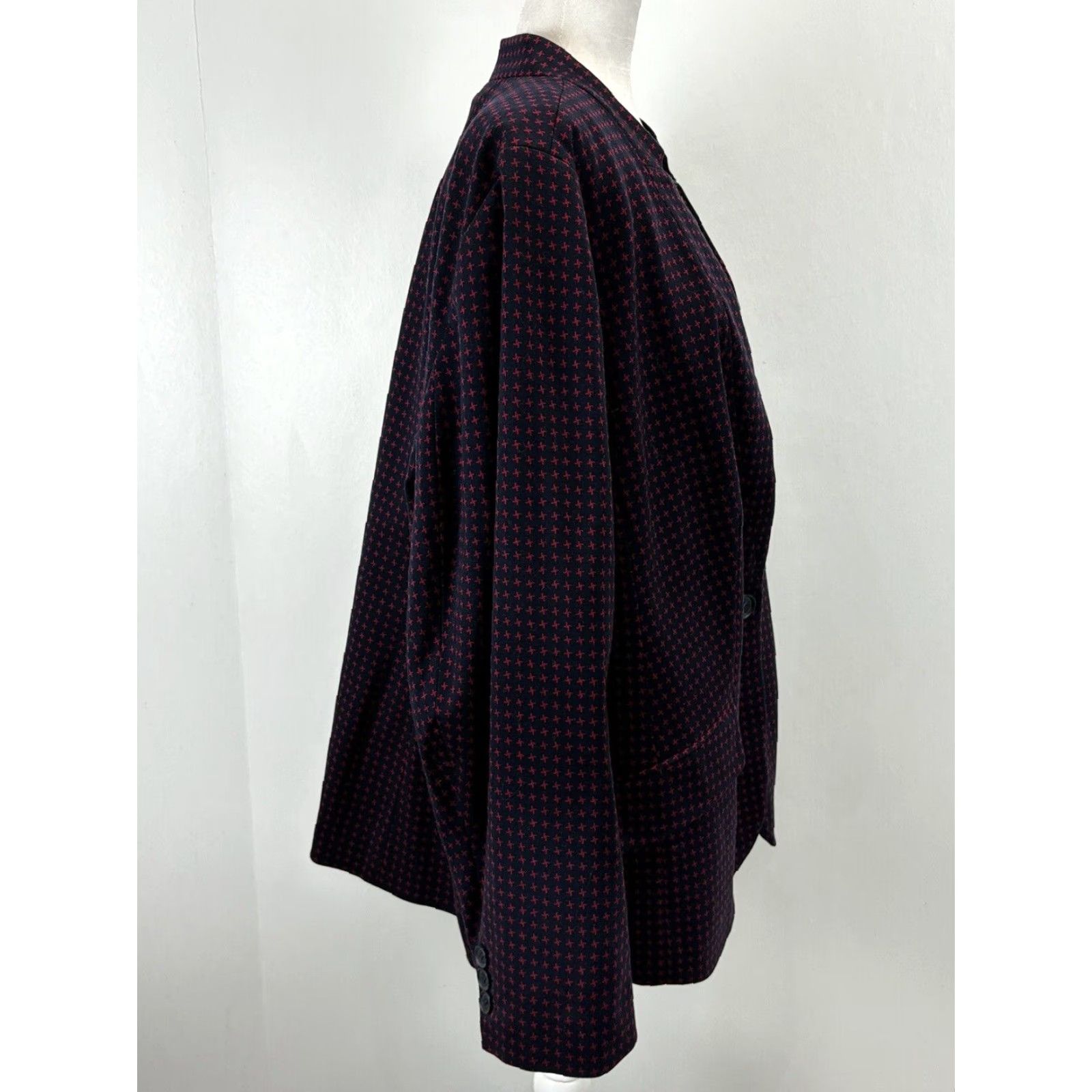 Talbots Talbots Aberdeen Blazer Navy Red 22W Women Blazer Jacket Career Single Button Size 3XL / US 20-22 - 4 Thumbnail
