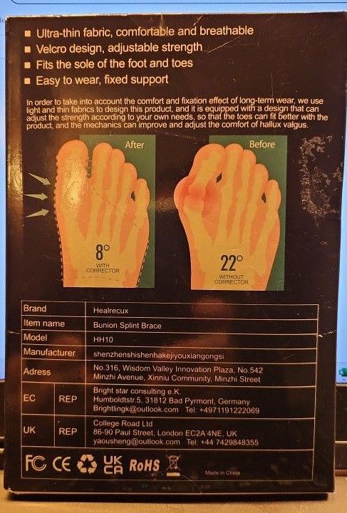 Other Healrecux Bunion Corretor for Men/Women - Factory Sealed Size ONE SIZE - 8 Thumbnail